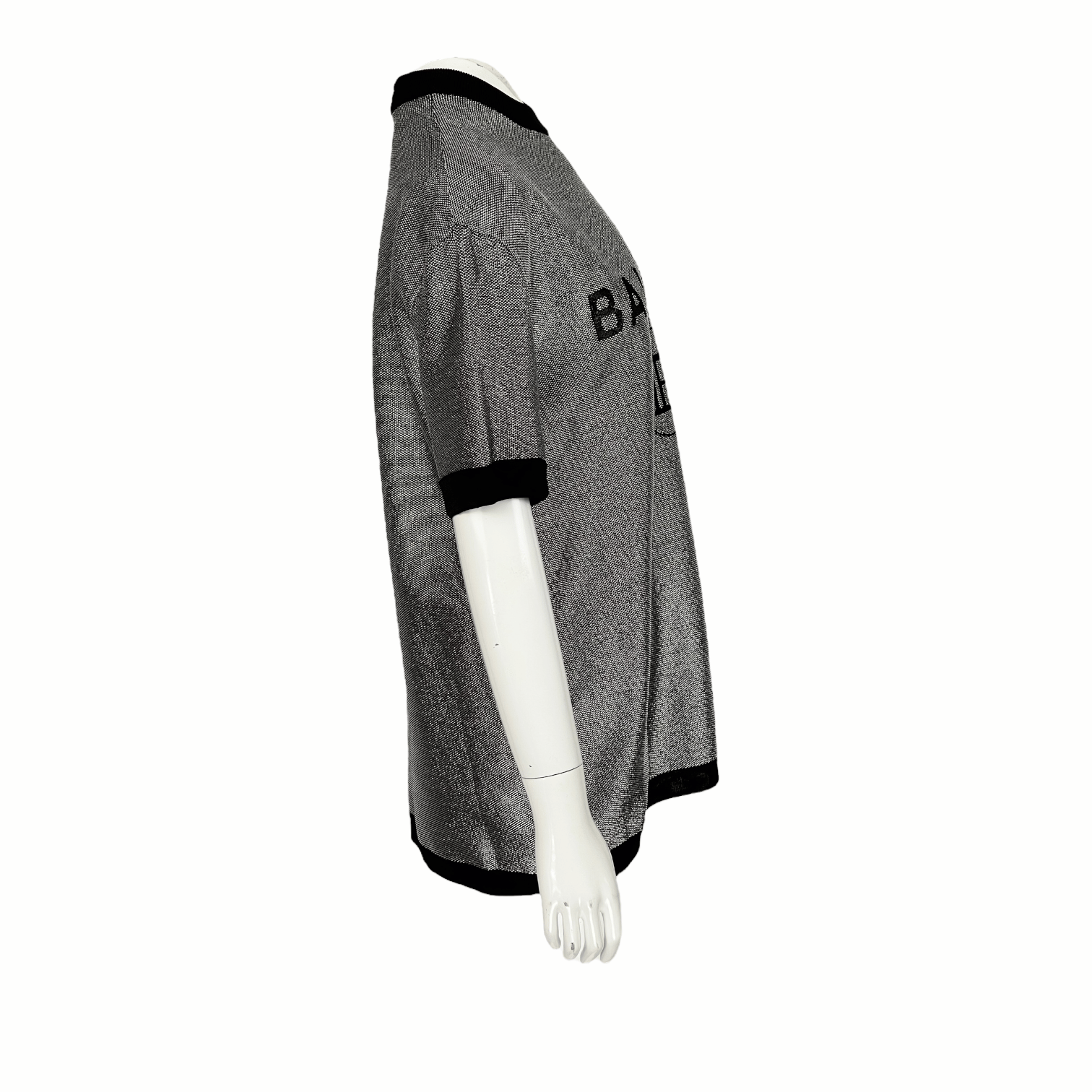 Balmain Metallic Silver Logo Tshirt 38
