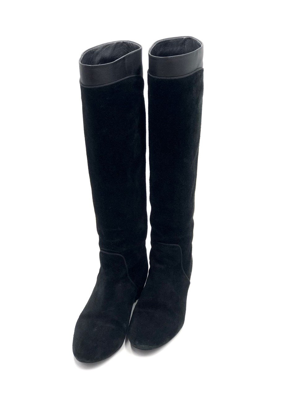 Lanvin Black Suede And Leather Boots 38.5