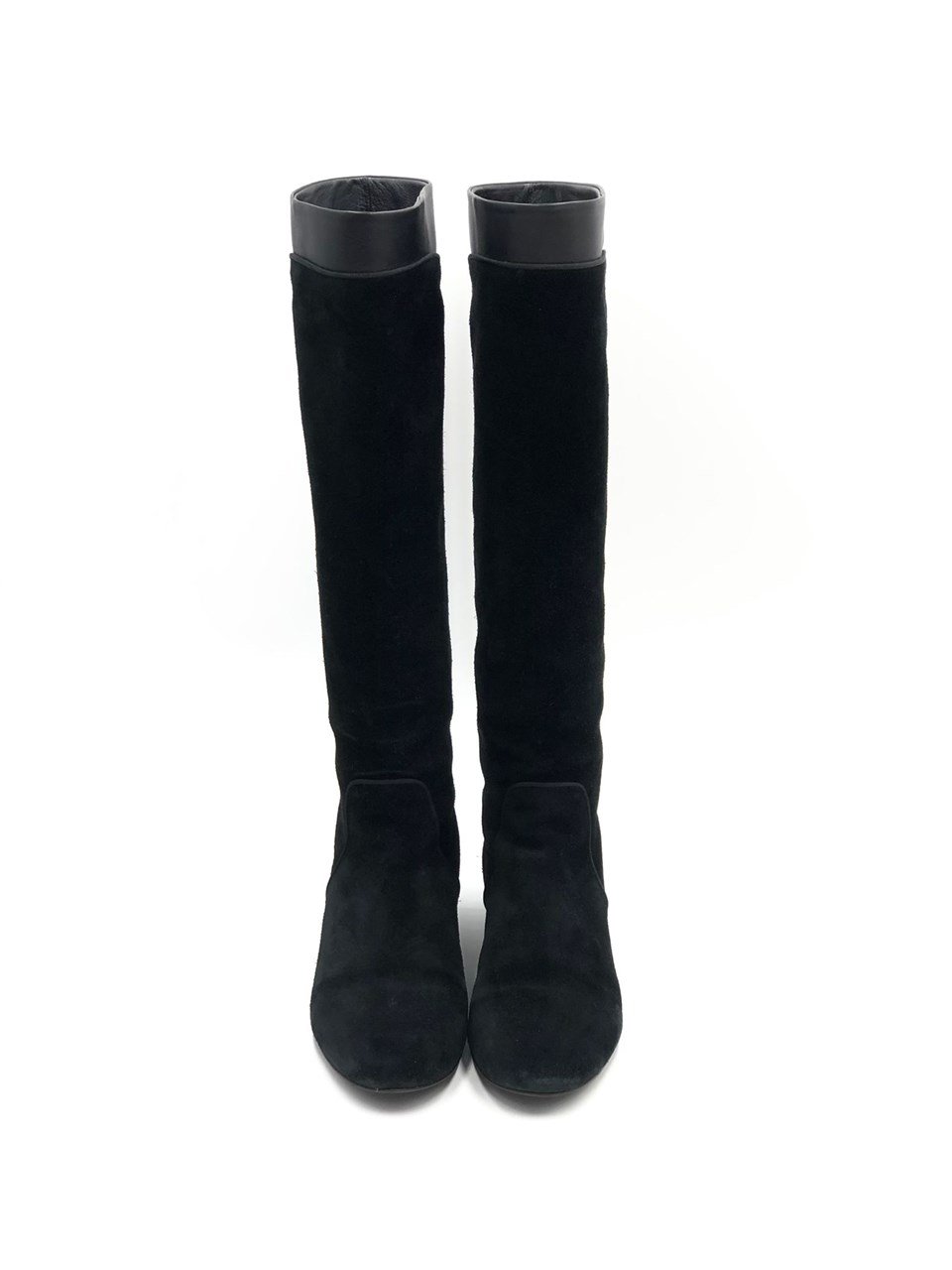 Lanvin Black Suede And Leather Boots 38.5