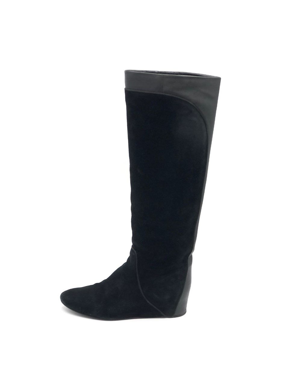 Lanvin Black Suede And Leather Boots 38.5