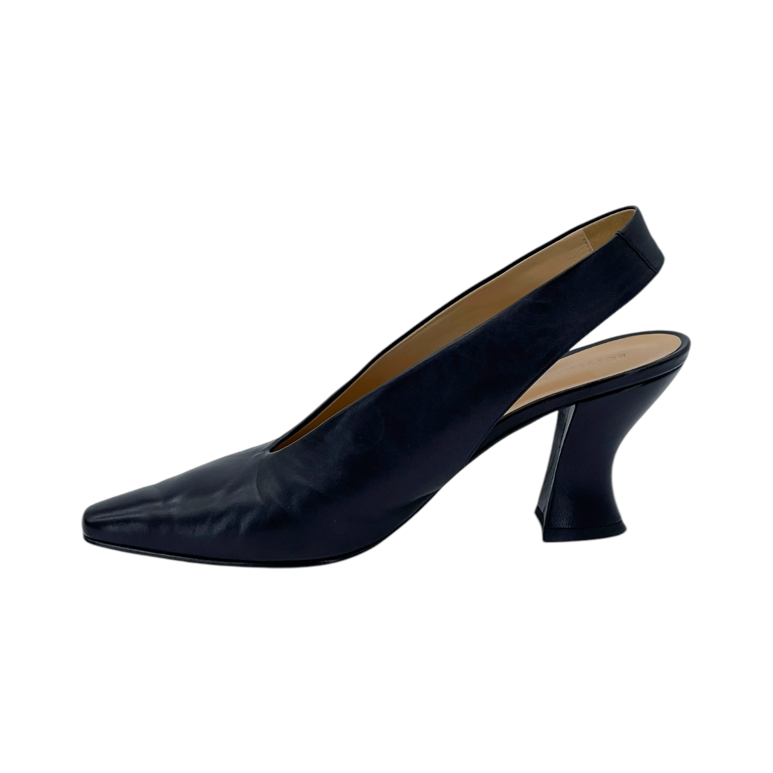 Bottega Veneta Black Leather Almond Slingback Pumps 39.5
