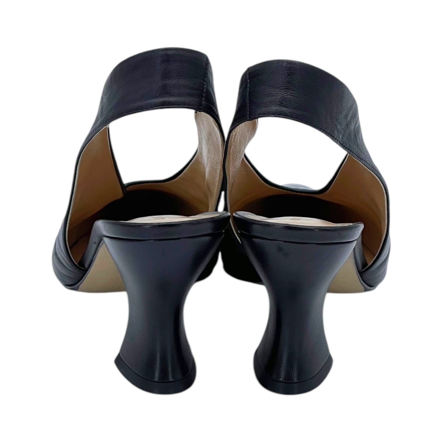 Bottega Veneta Black Leather Almond Slingback Pumps 39.5