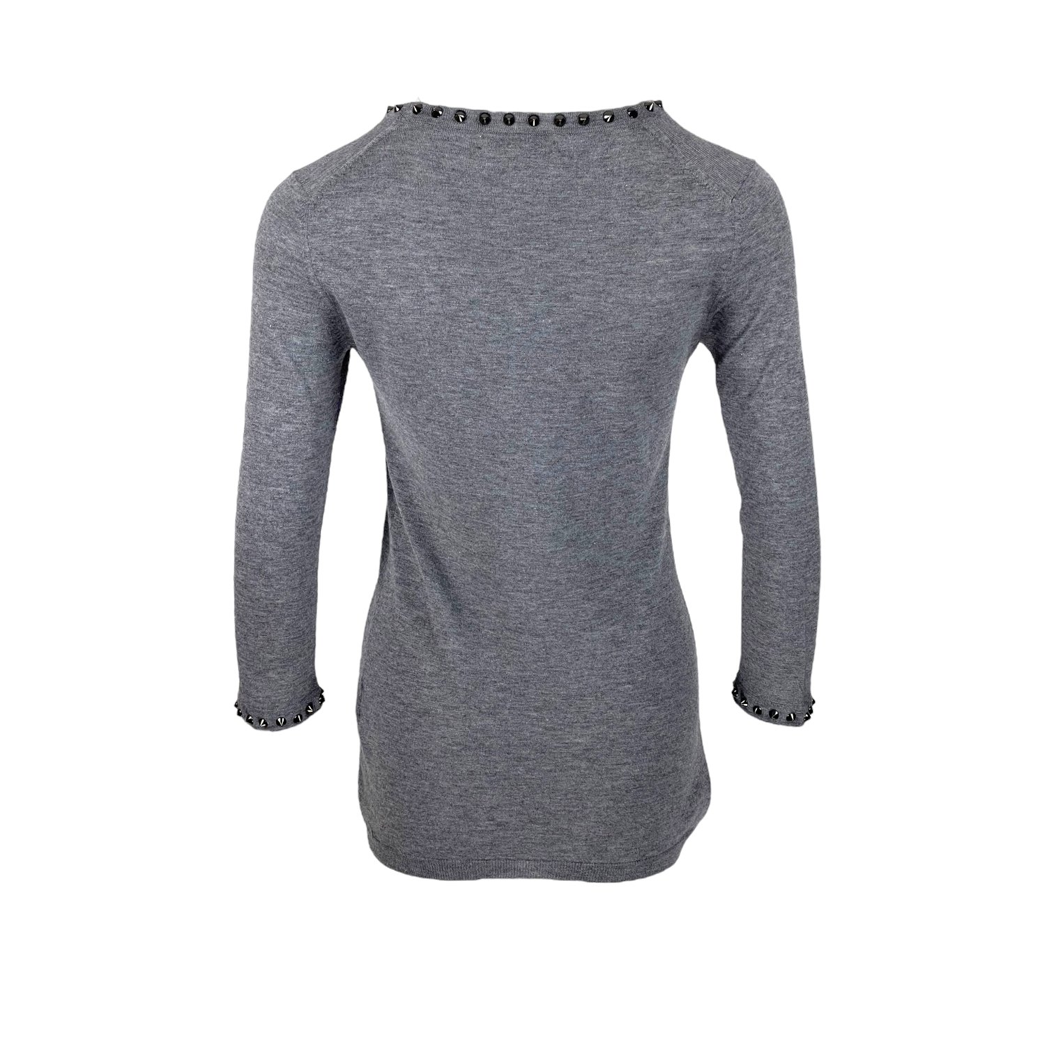 Burberry Grey Studded Wool Jumper XS