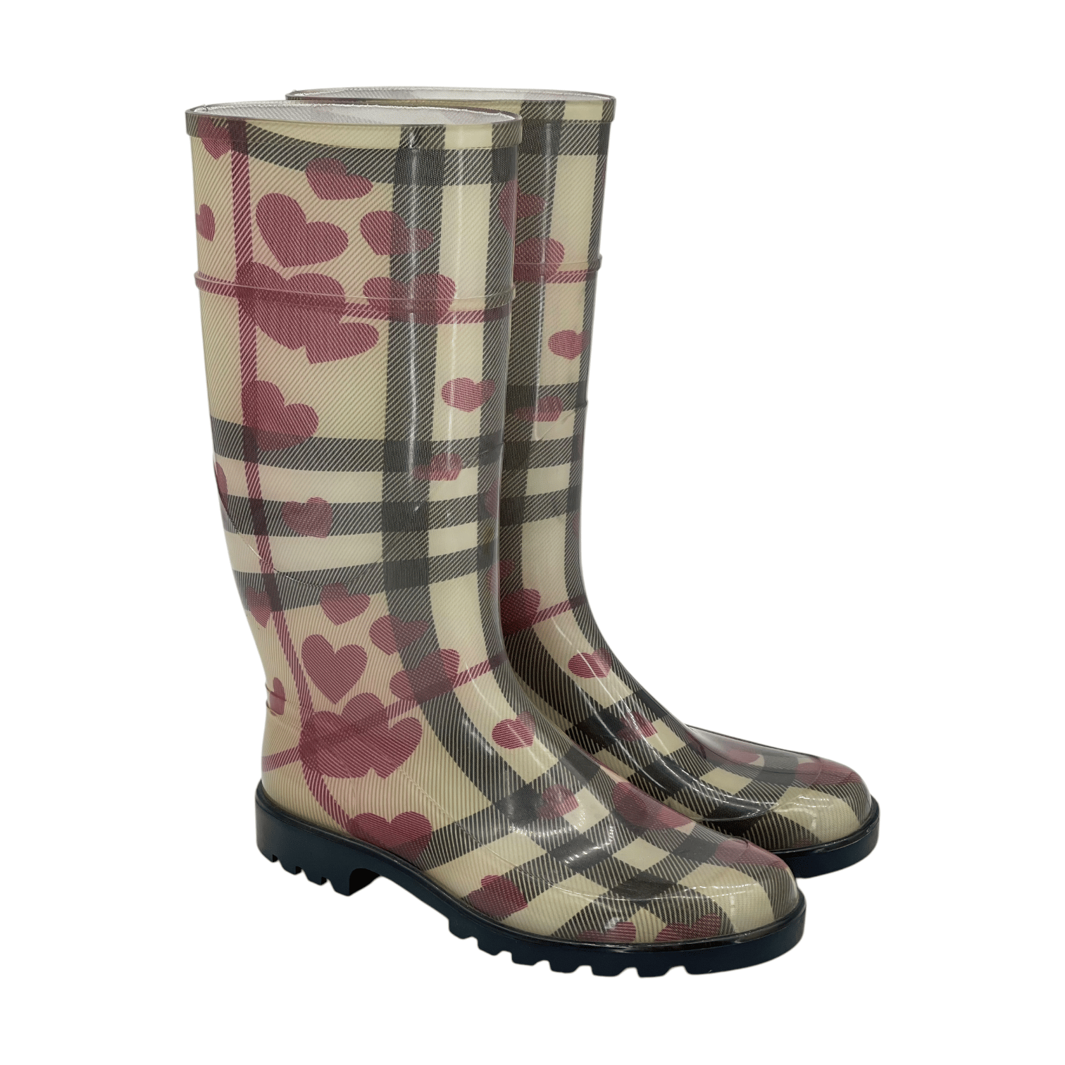 Burberry Heart Beige Rain Boots 41