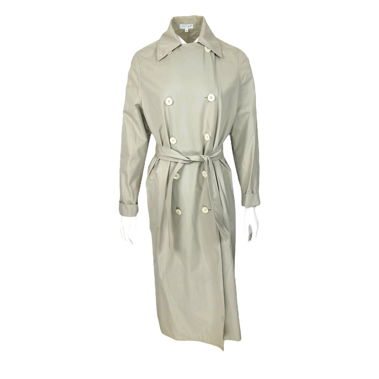 Celine Sandstone Cotton Raincoat 36