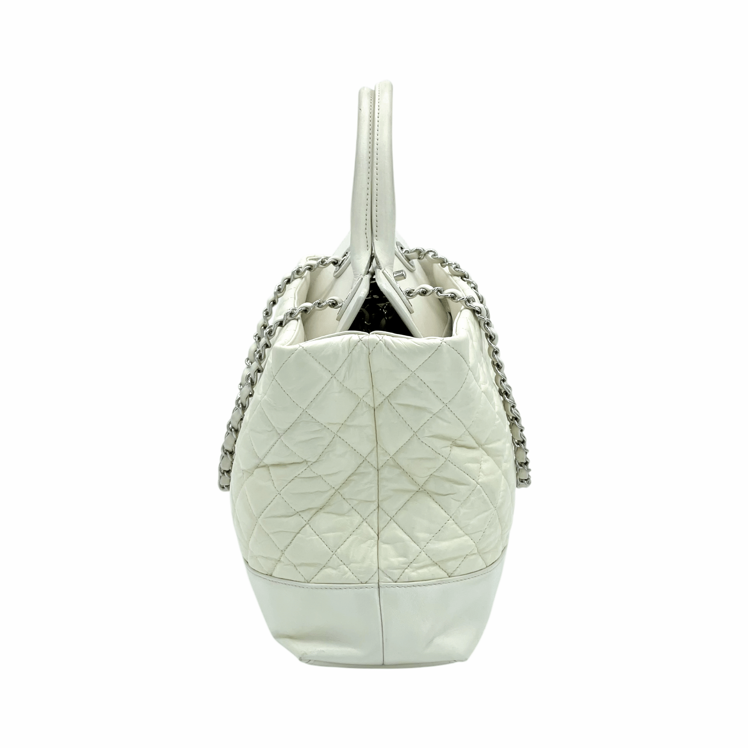 Chanel Aged Calfskin Quilted Be CC Tote Bag