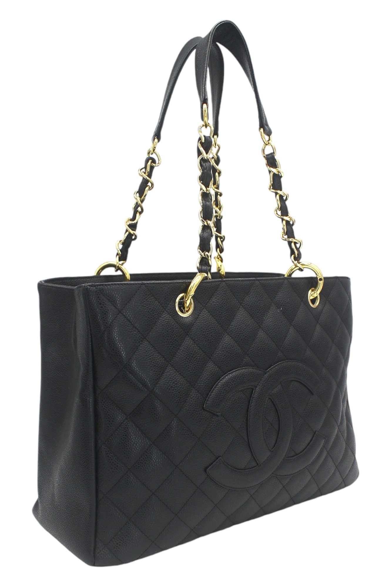 Chanel Black Caviar Leather Grand Shopping Tote Bag