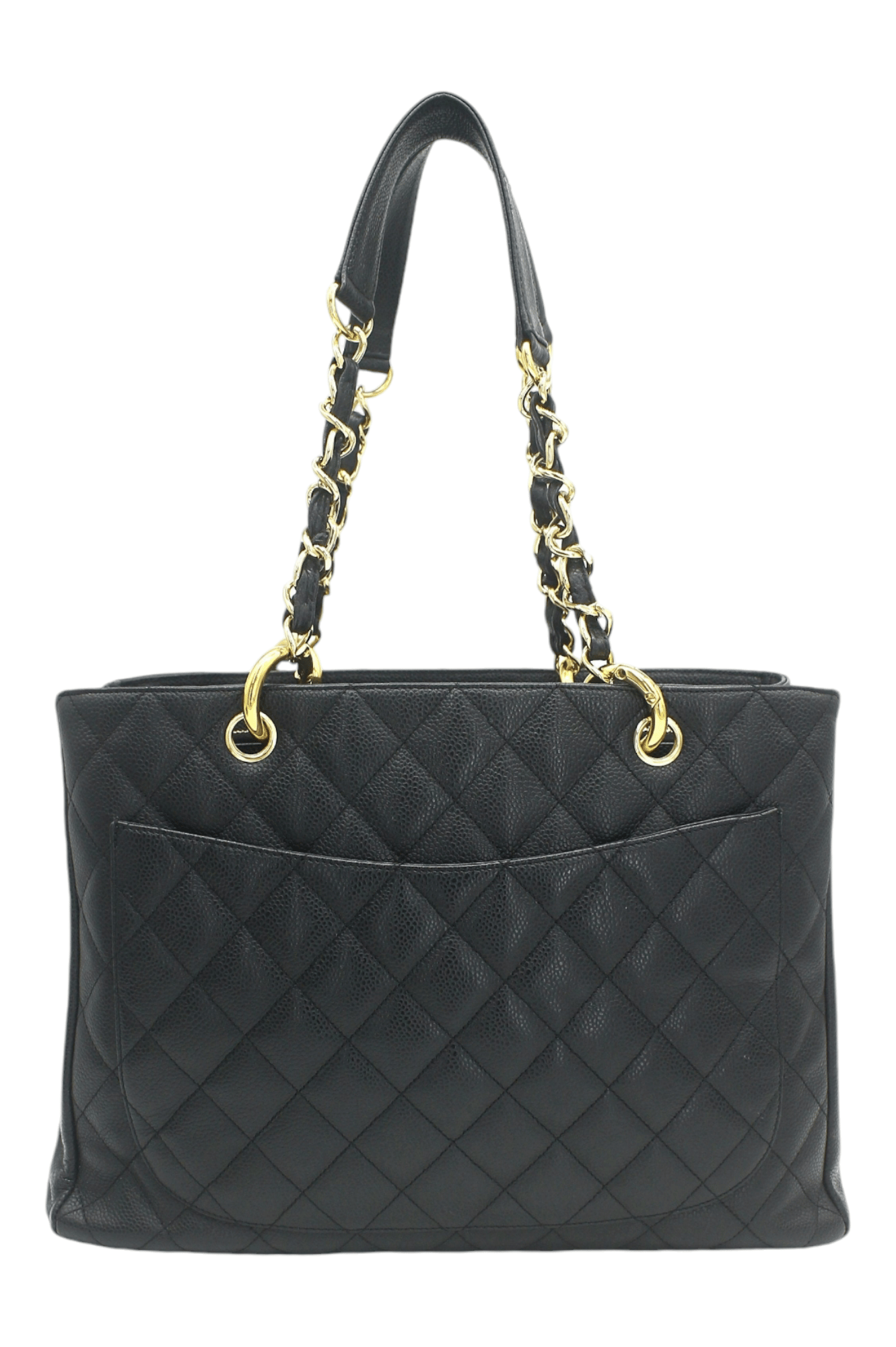 Chanel Black Caviar Leather Grand Shopping Tote Bag