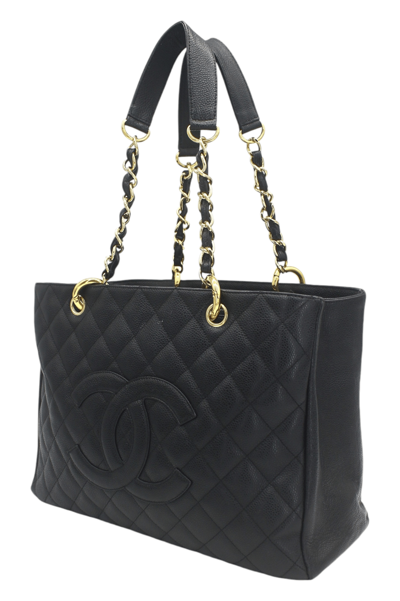 Chanel Black Caviar Leather Grand Shopping Tote Bag