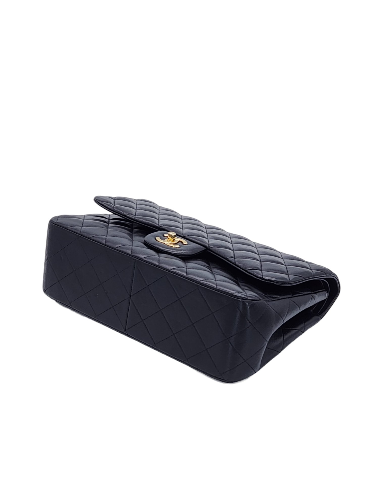 Chanel Black Lambskin Gold CC Jumbo Classic Double Flap Bag Fiyat