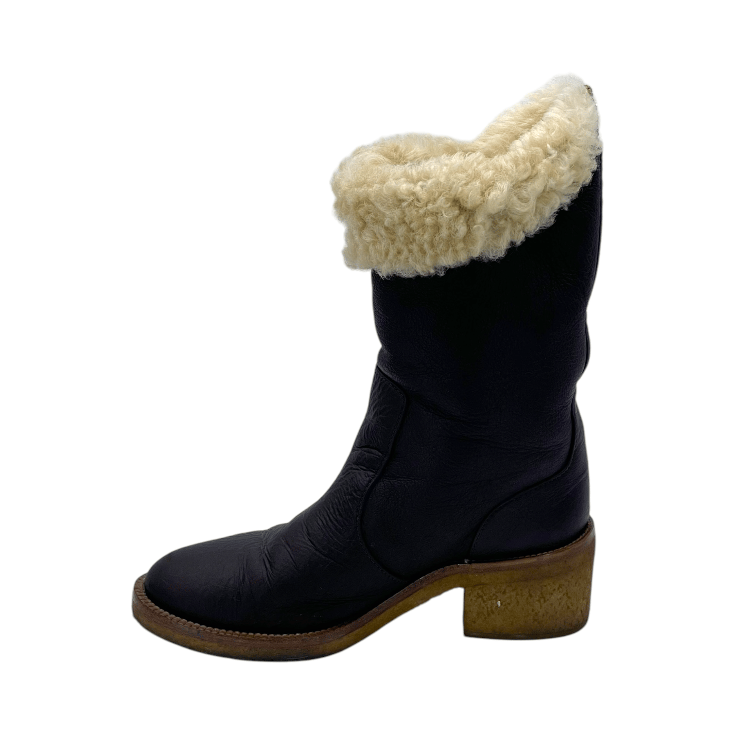 Chanel Brown Leather Ankle Boots 37.5