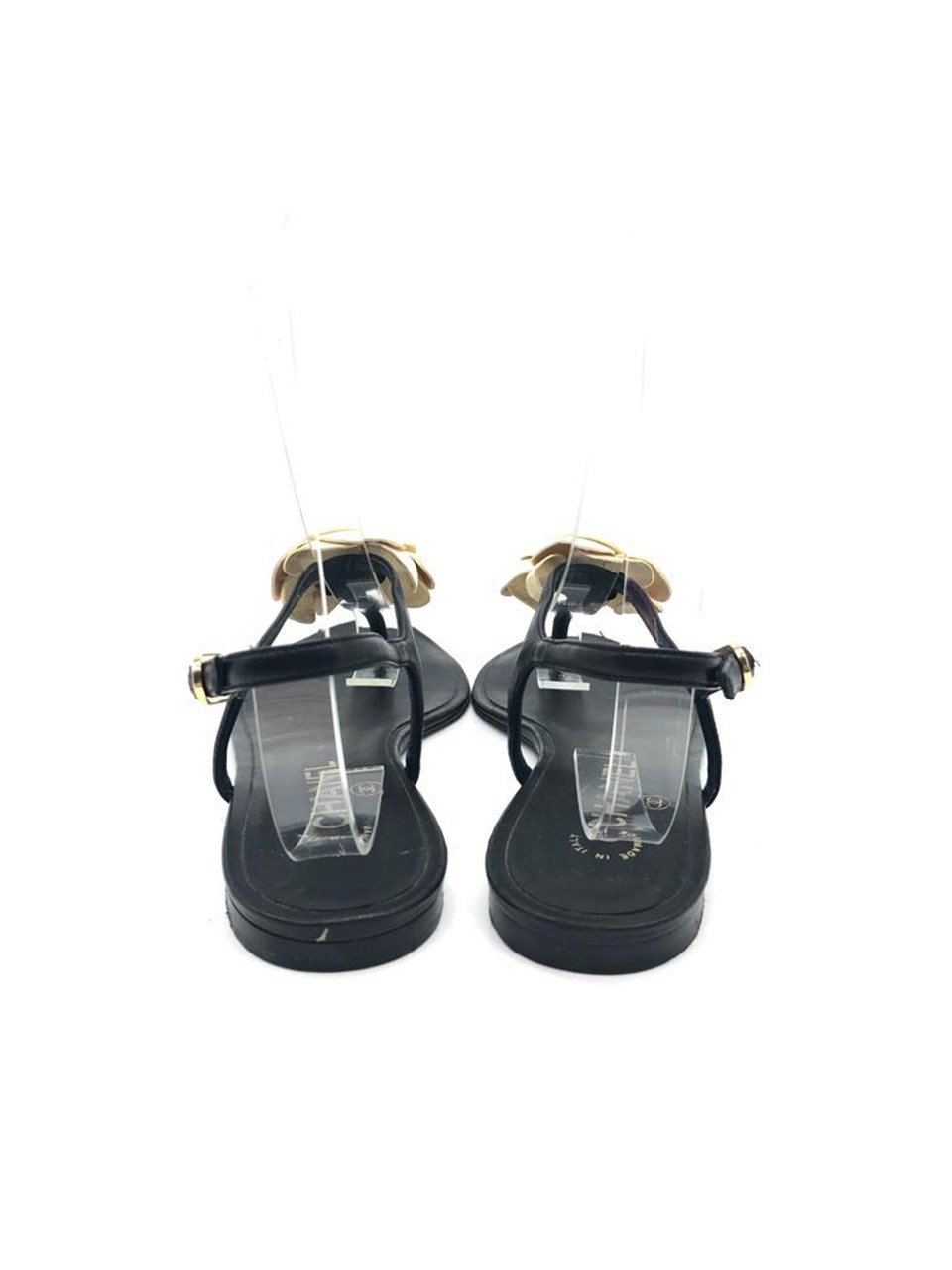 Chanel black strap sandals best sale