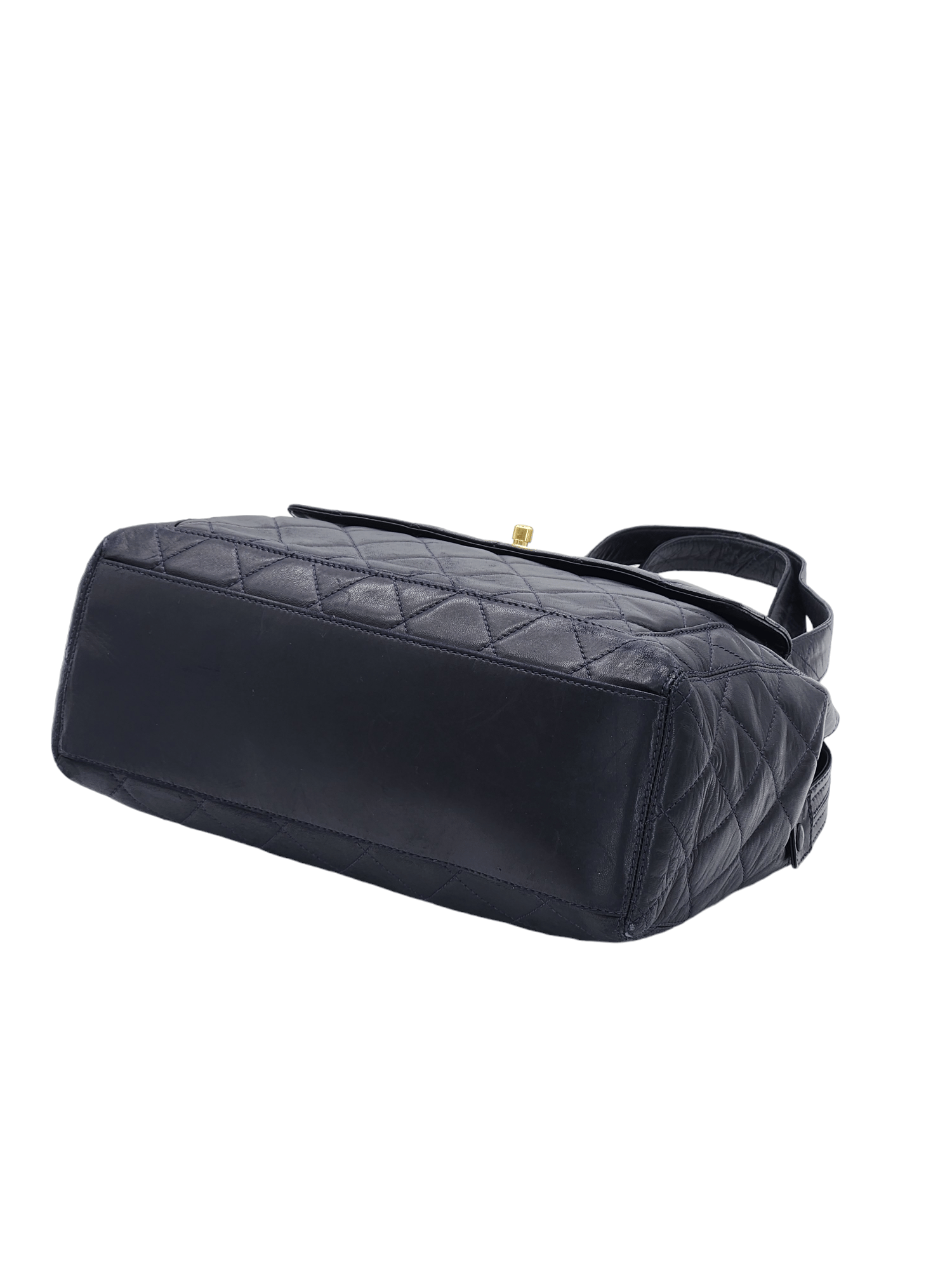 Chanel CC Black Quilted Lambskin Leather Tote Bag