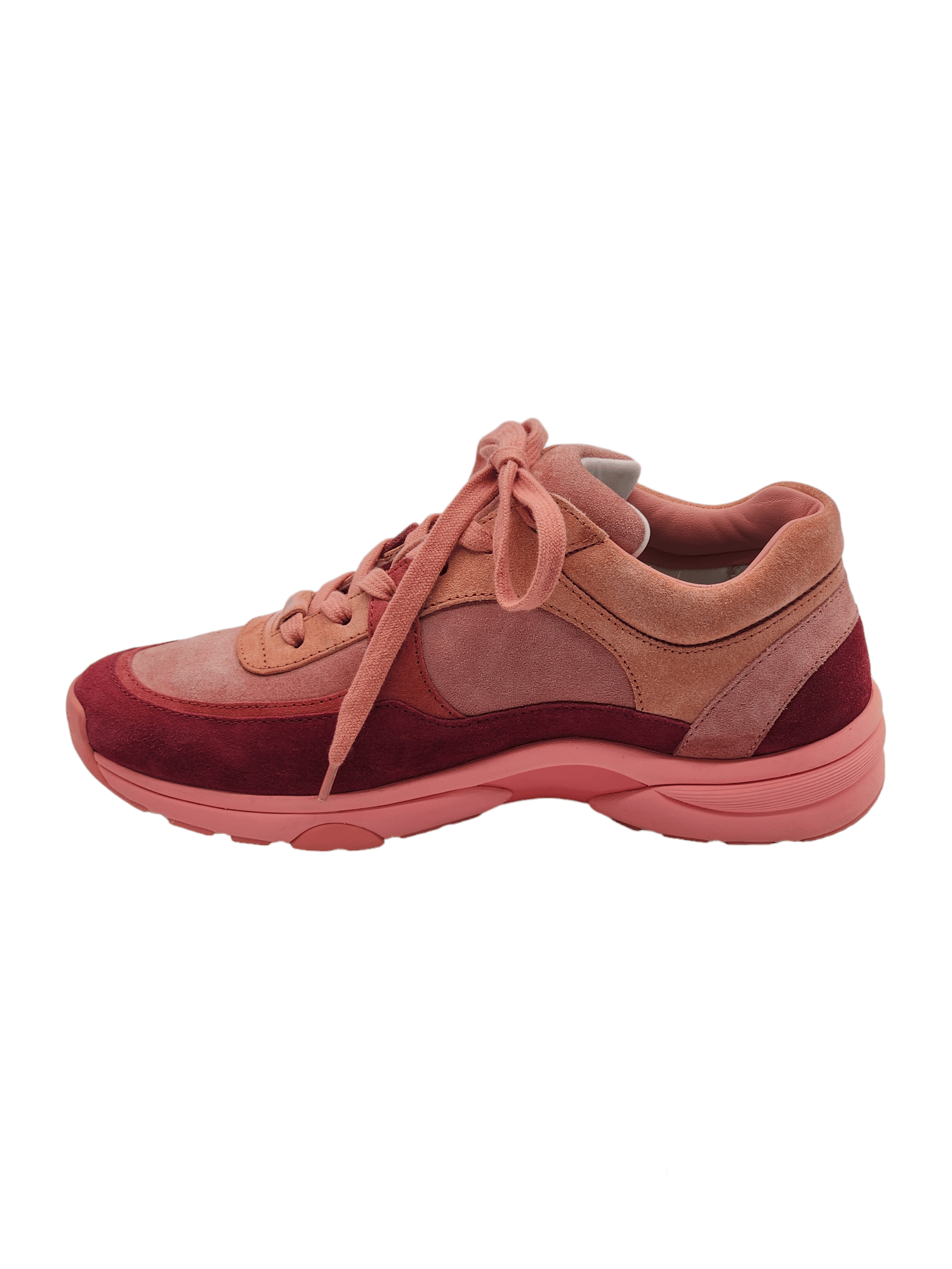 Chanel Coral Pink Suede CC Logo Trainer 37.5 Fiyat