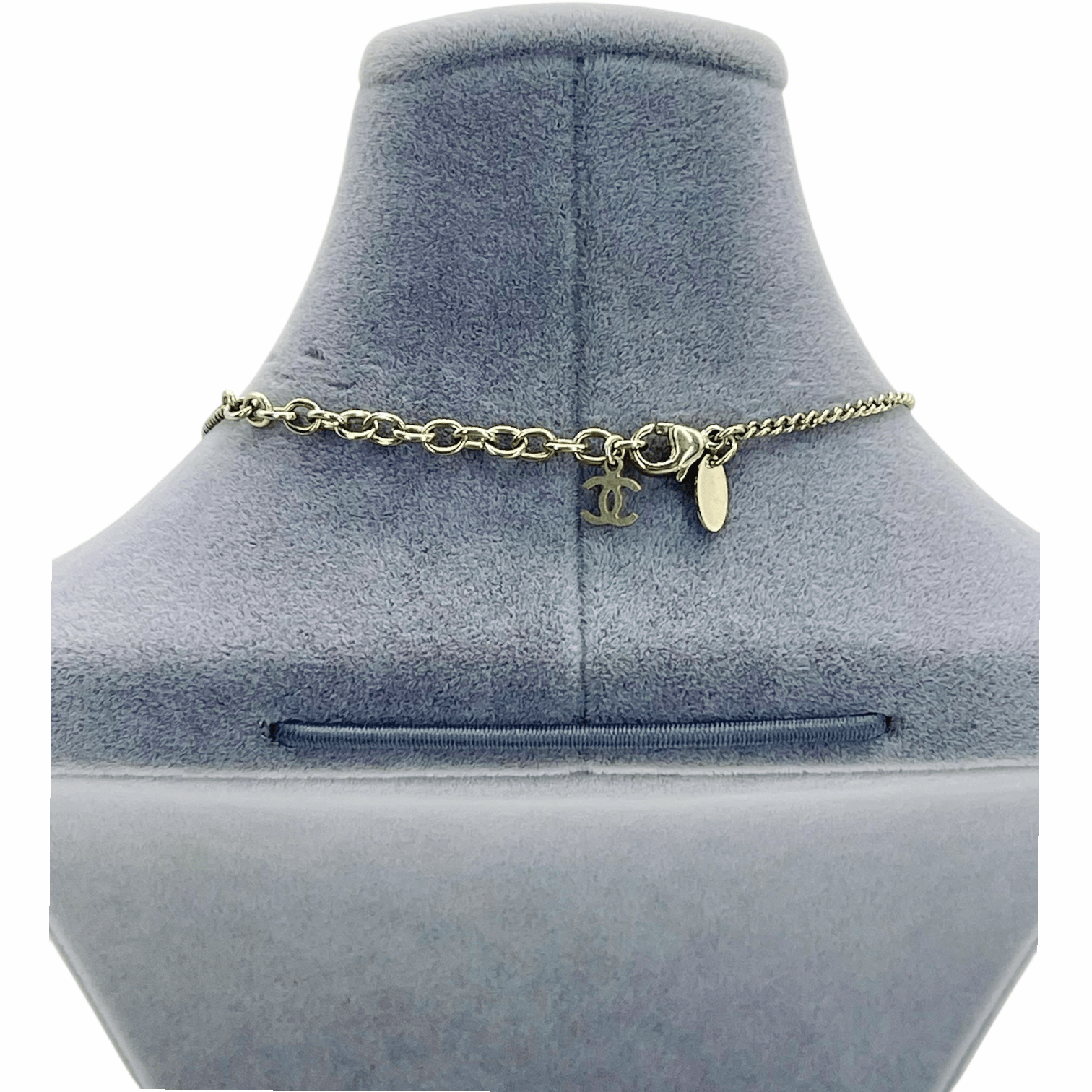 Chanel Multicolor Crystal Camellia CC Logo Necklace