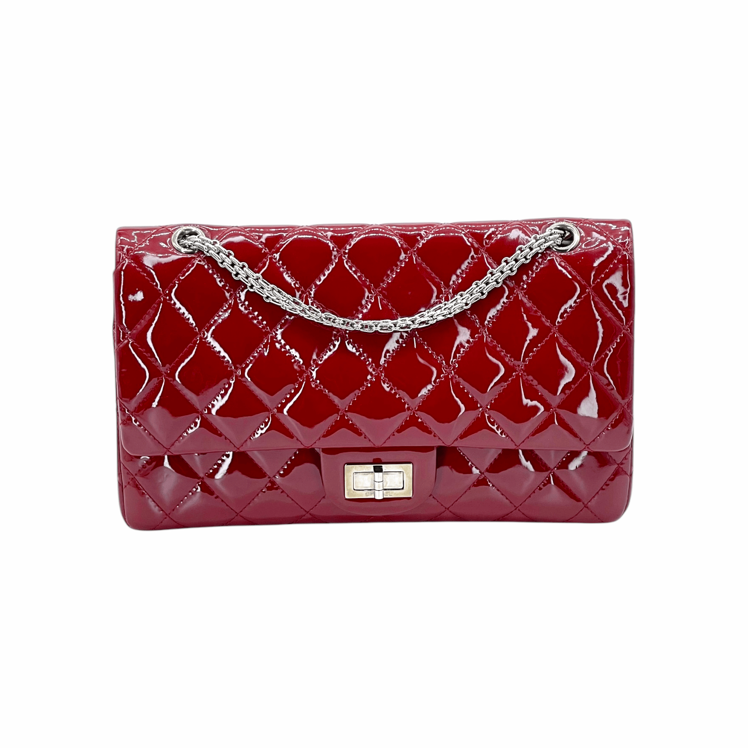 Chanel Quilted Patent Leather 2.55 Reissue Double Flap Shoulder Bag