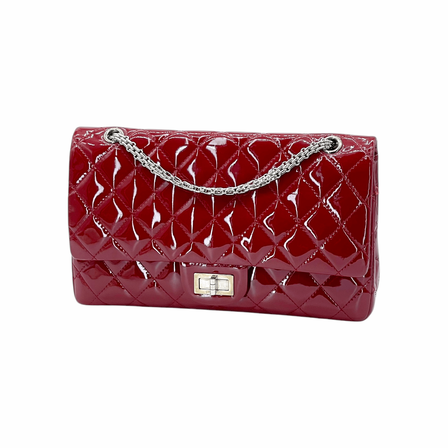 Chanel Quilted Patent Leather 2.55 Reissue Double Flap Shoulder Bag