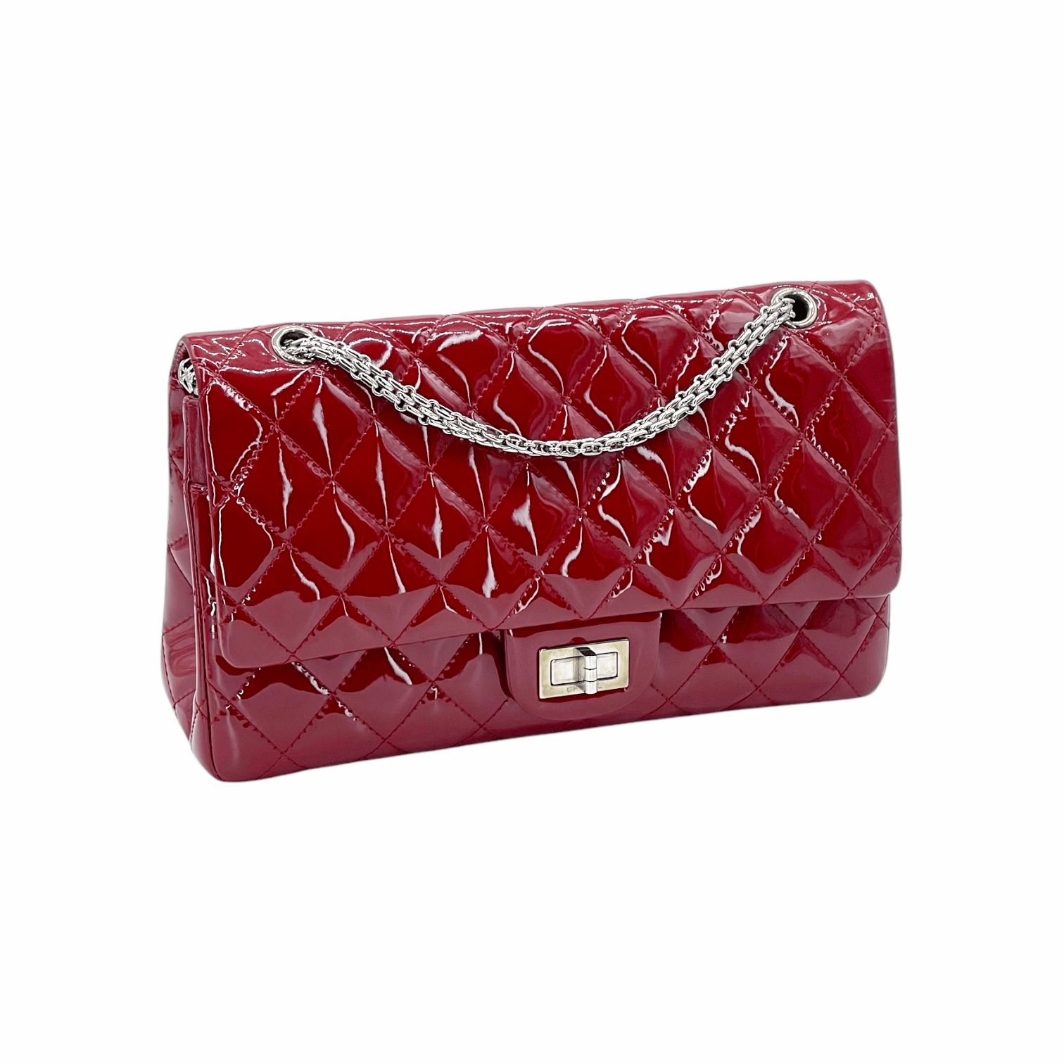 Chanel Quilted Patent Leather 2.55 Reissue Double Flap Shoulder Bag