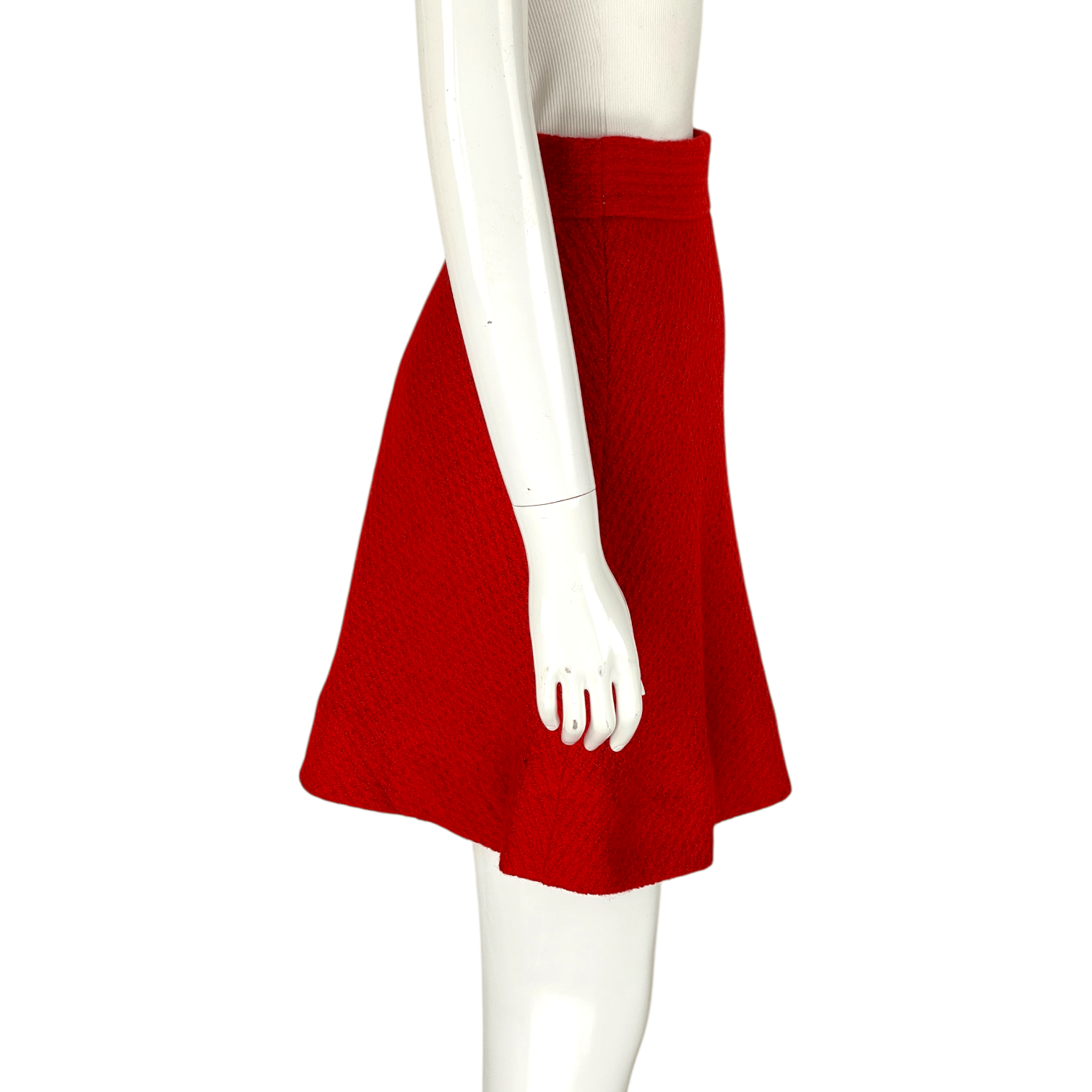 Chanel Red Wool Skirt 36
