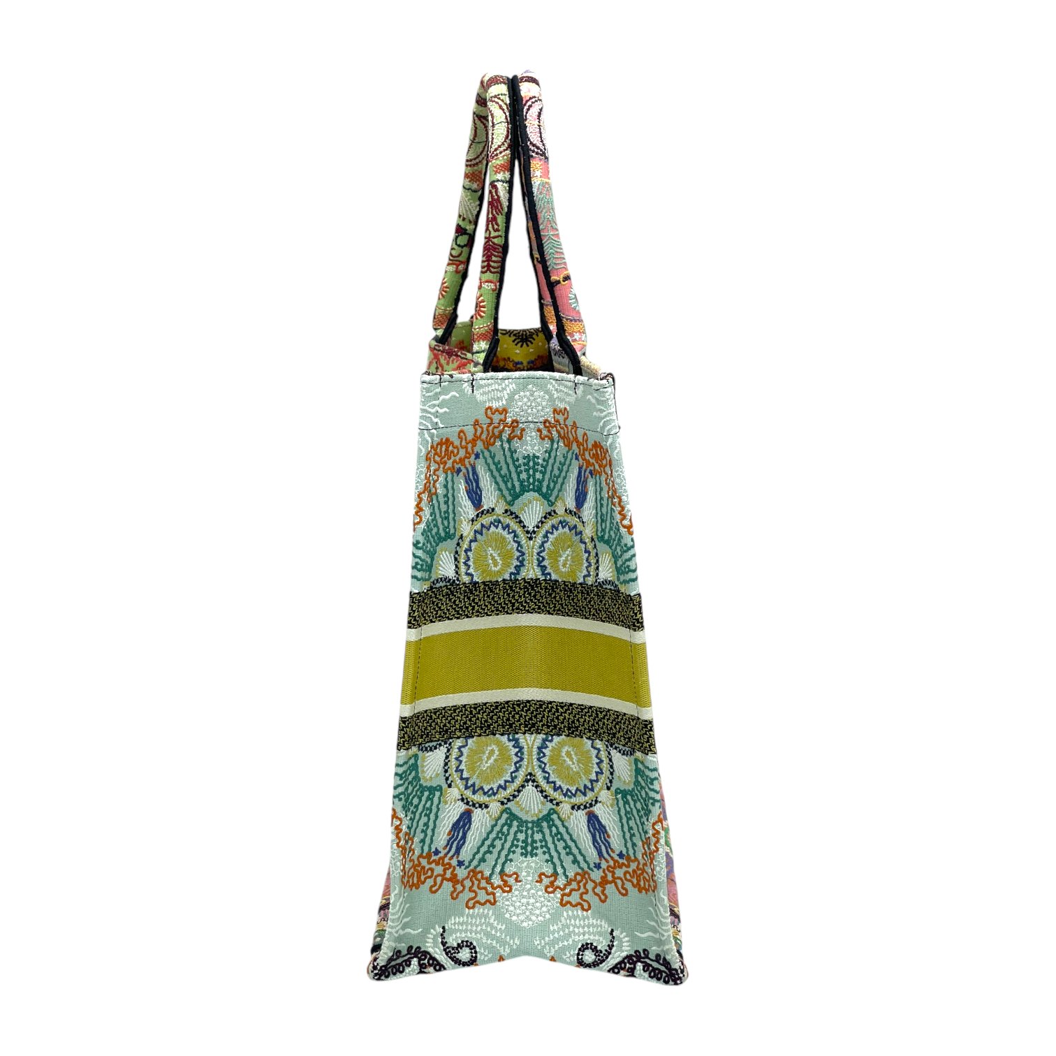 Christian Dior Canvas Lights Embroidered Multicolor Large Book Tote Bag