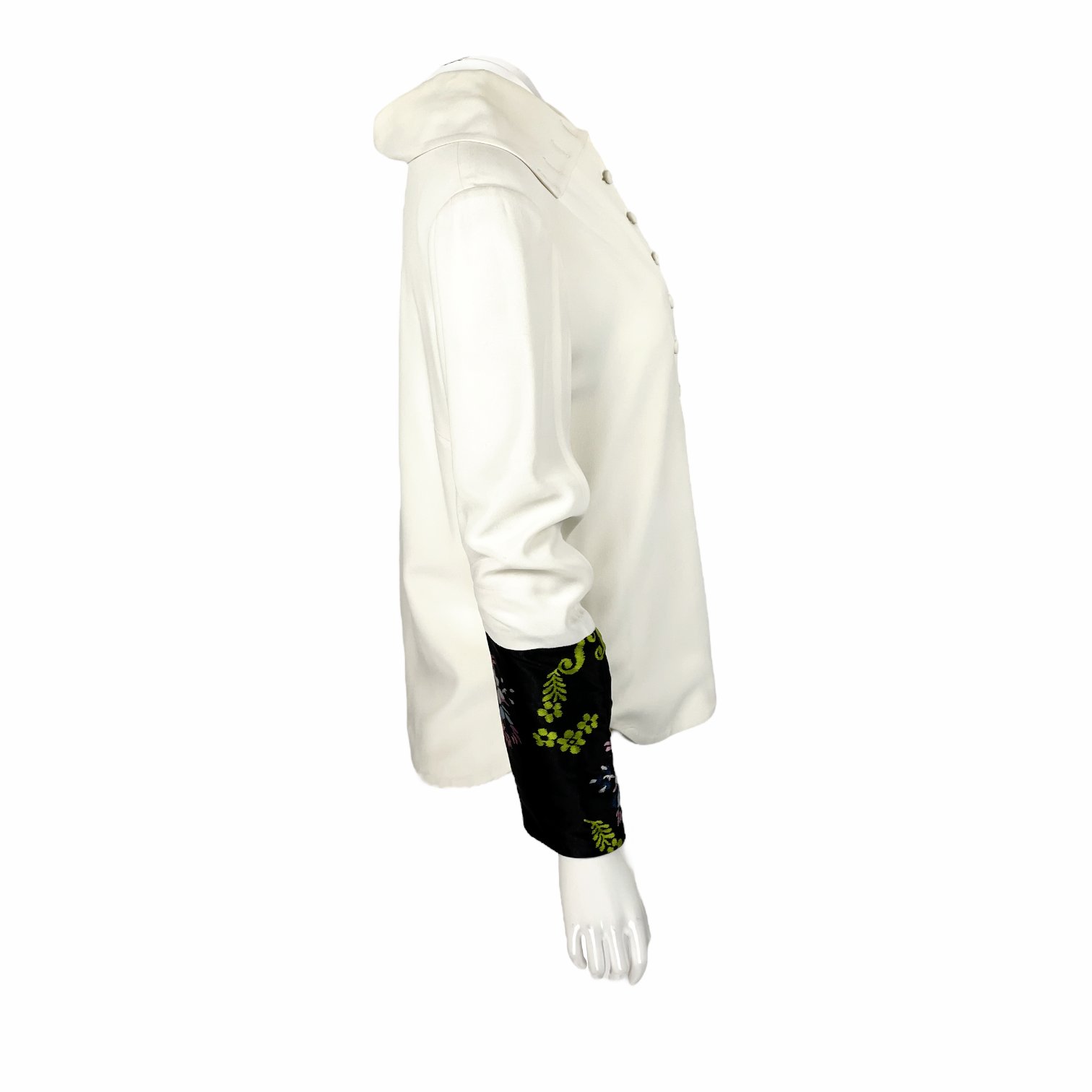 Christian Dior White Sleeve Tip Patterned Shirt 38