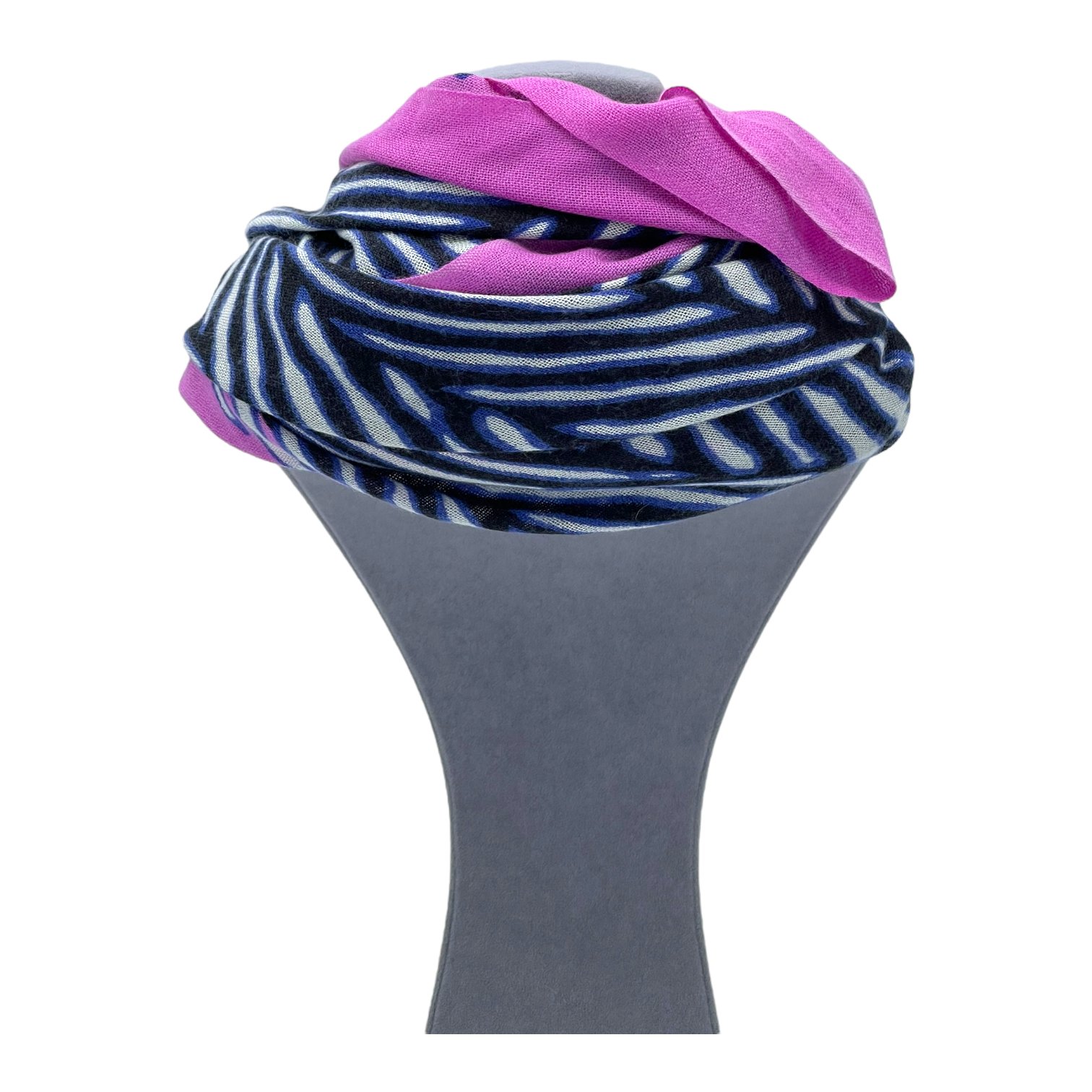 Diane Von Furstenberg Blue White Pink Striped Scarf