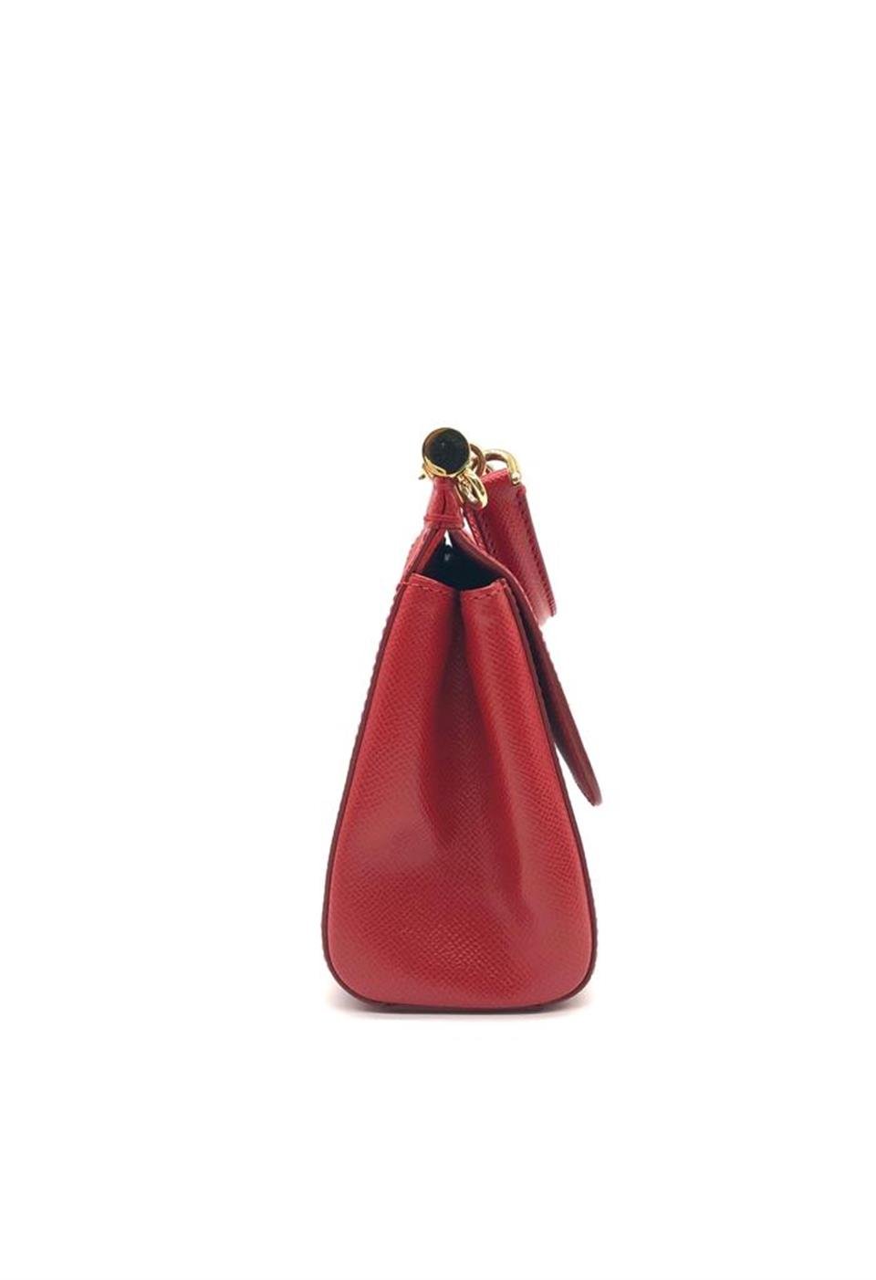 Dolce Gabbana Small Sicily Dauphine Kırmızı Deri Çanta Deluxe Seconds'ta