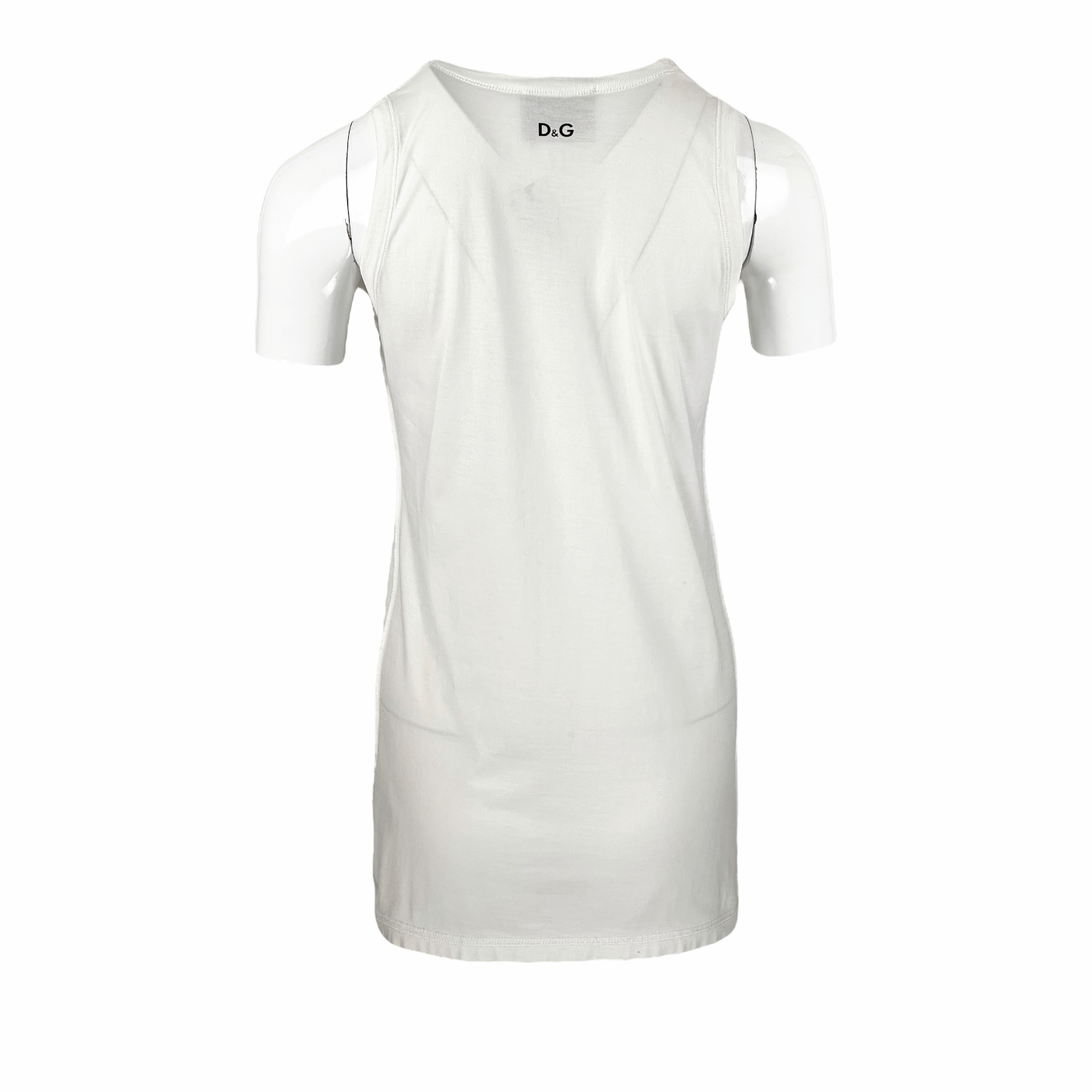 Dolce Gabbana White Print Sleeveless  IT40