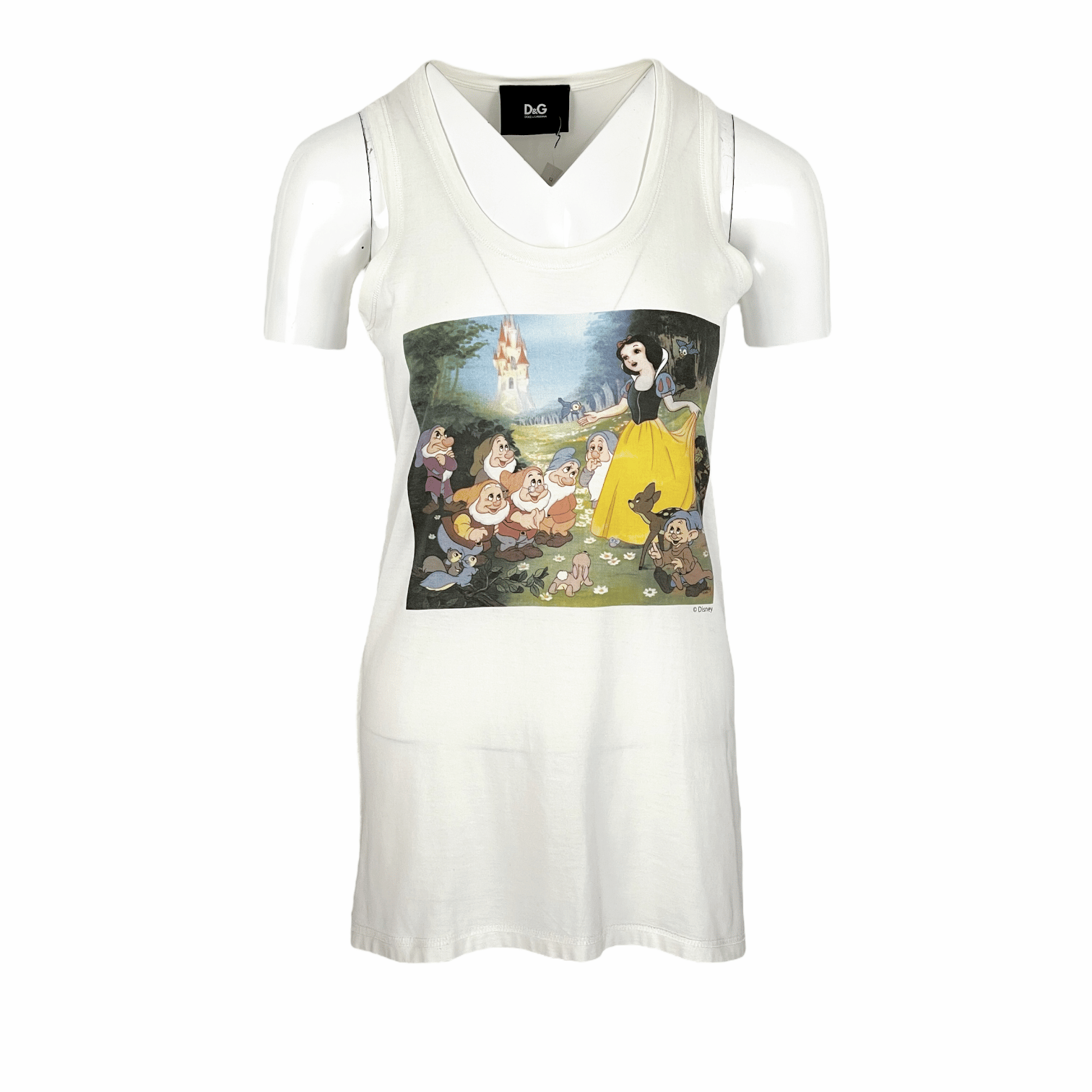 Dolce Gabbana White Print Sleeveless  IT40