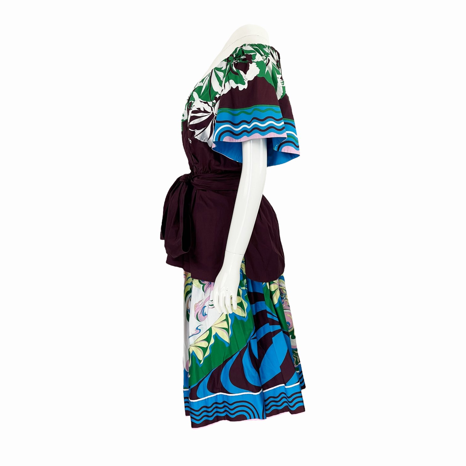 Emilio Pucci Multicolor Blouse IT42 Skirt IT42