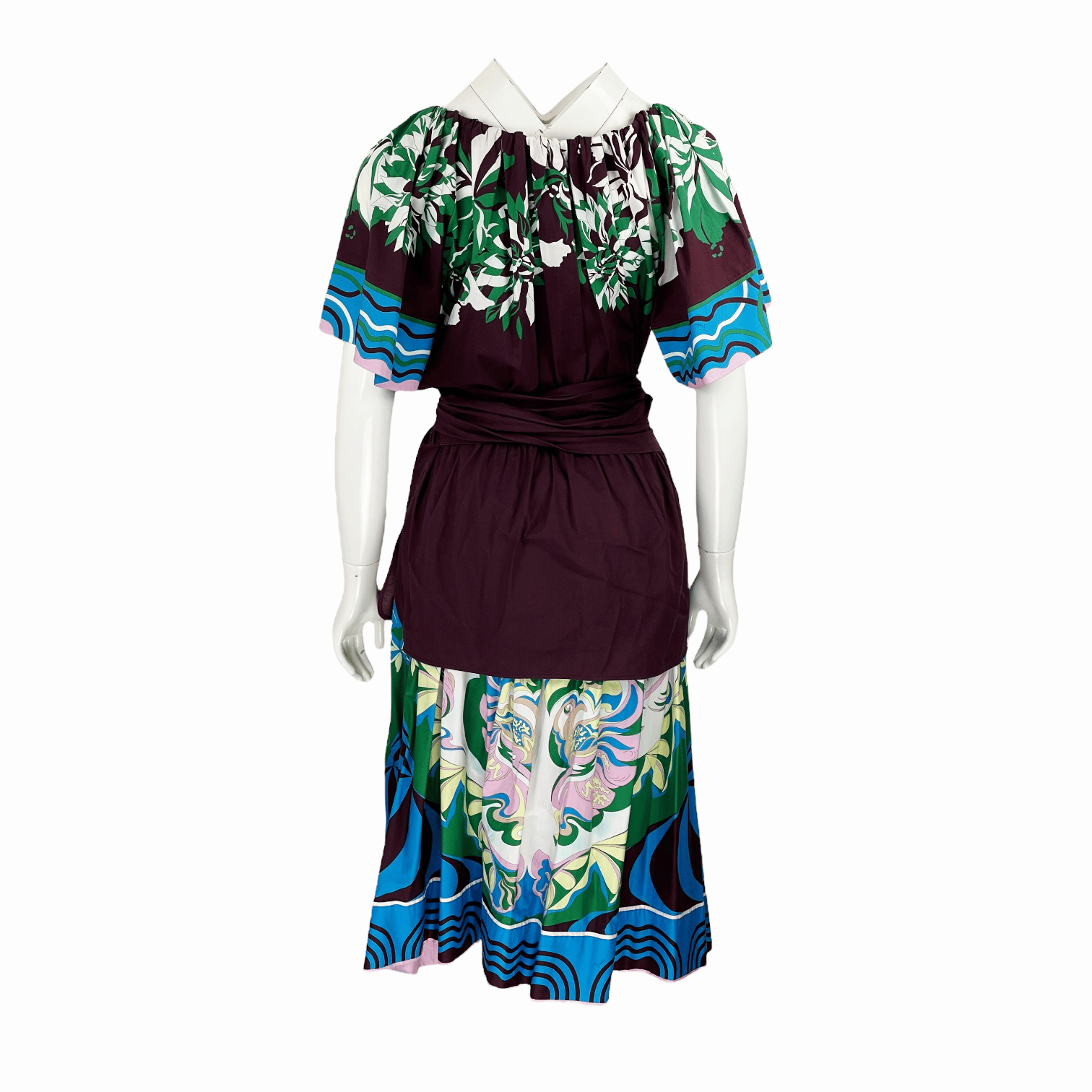 Emilio Pucci Multicolor Blouse IT42 Skirt IT42