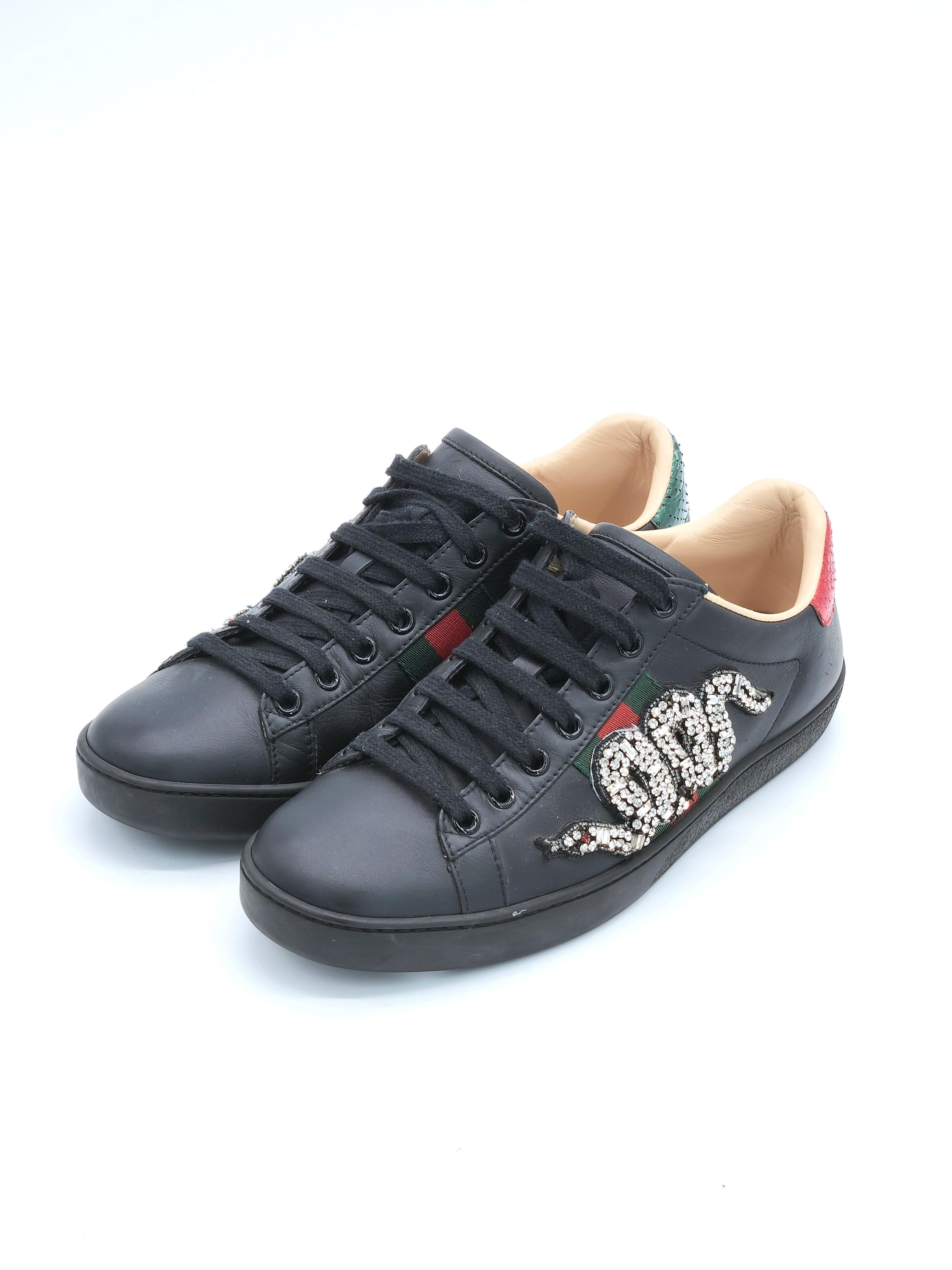 Black gucci snake shoes deals