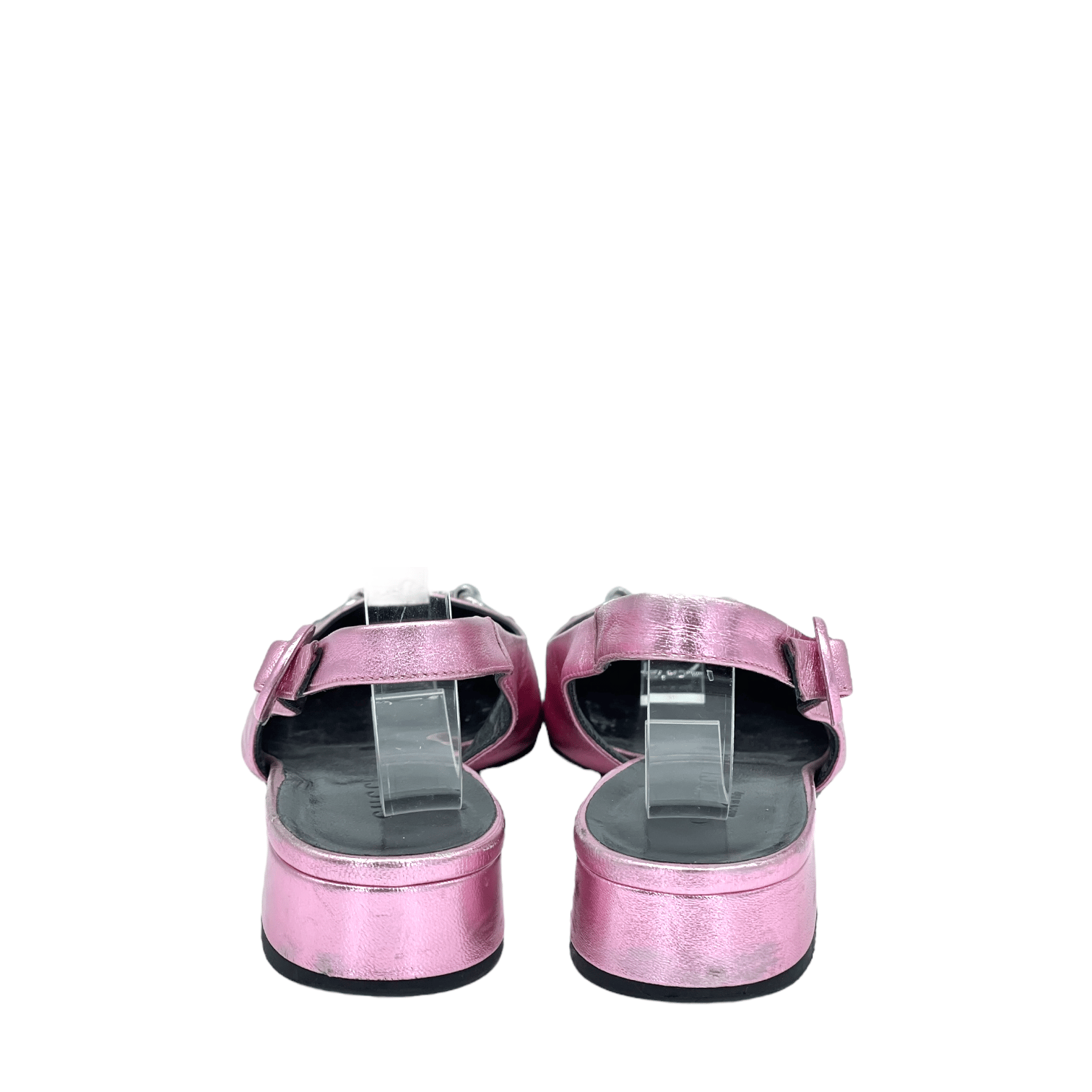 Gucci Metallic Rose Leather Horsebit Slingback Flats 35.5
