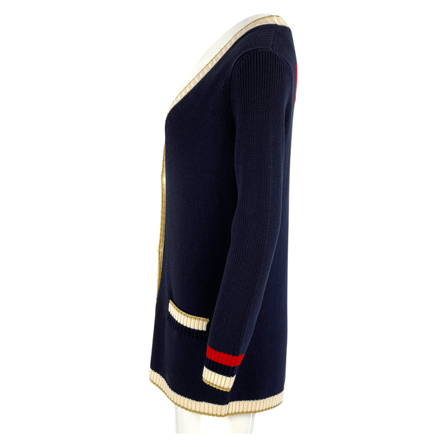 Gucci Navy Blue Loved Knit Cardigan S