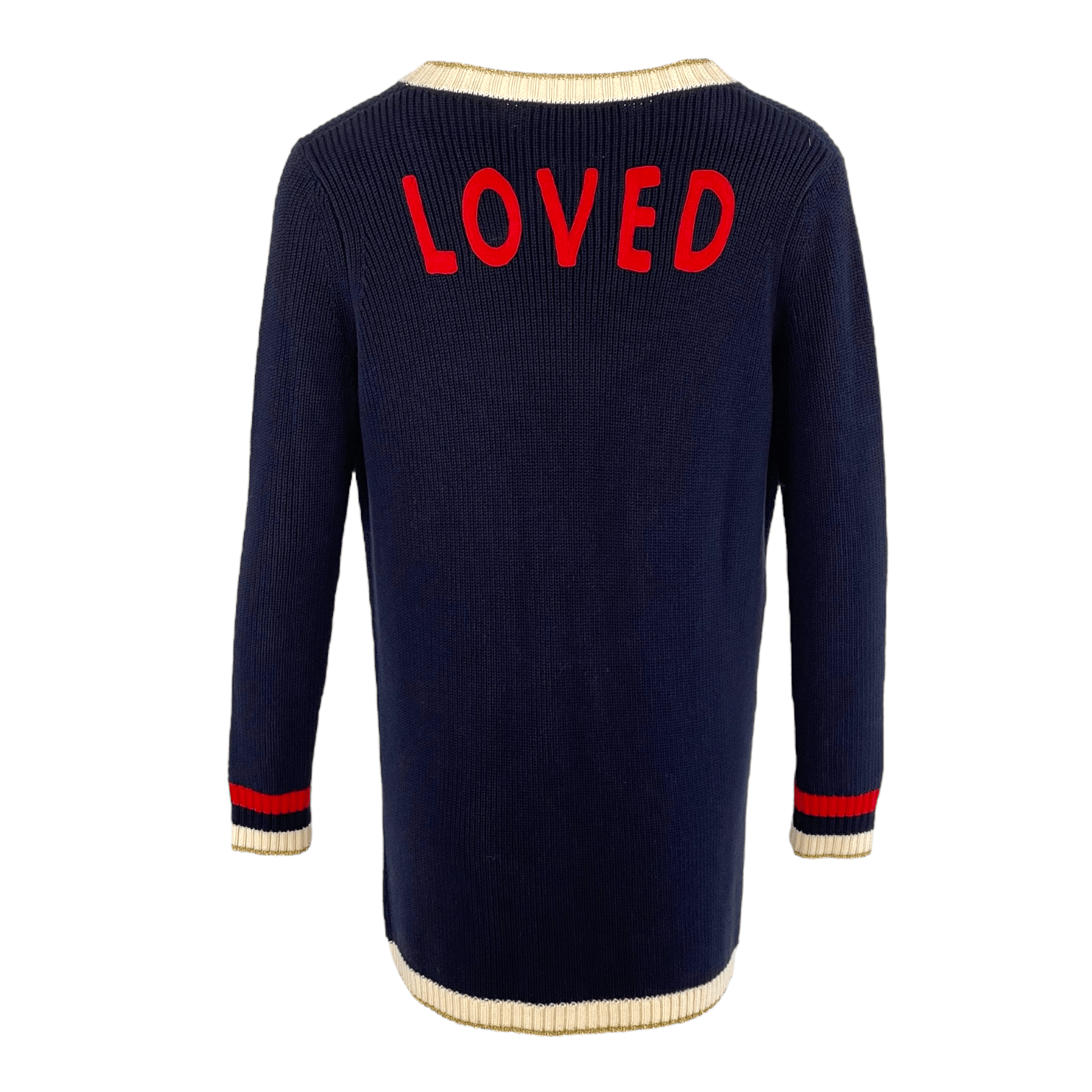 Gucci Navy Blue Loved Knit Cardigan S
