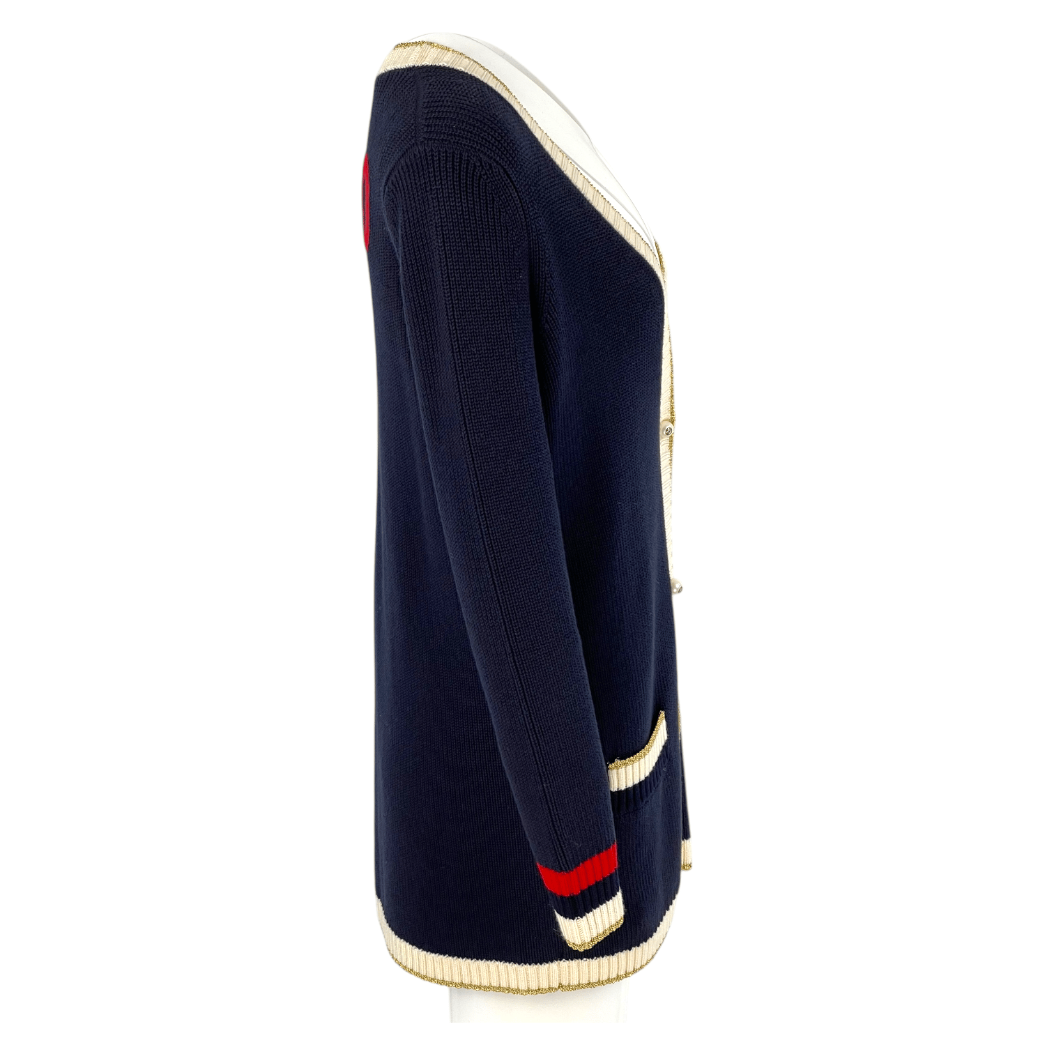 Gucci Navy Blue Loved Knit Cardigan S