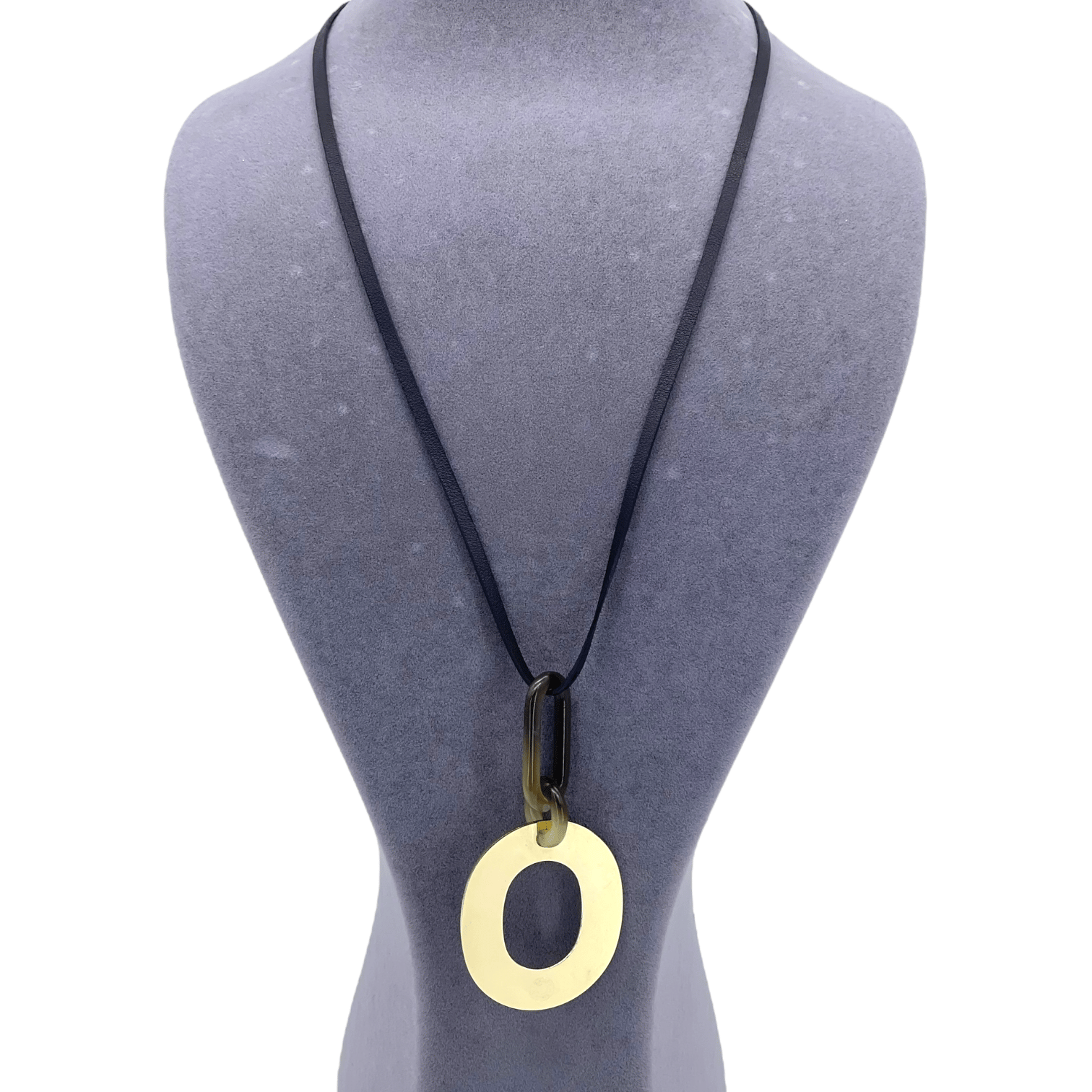 Hermes Gold Metal Leather Long Necklace
