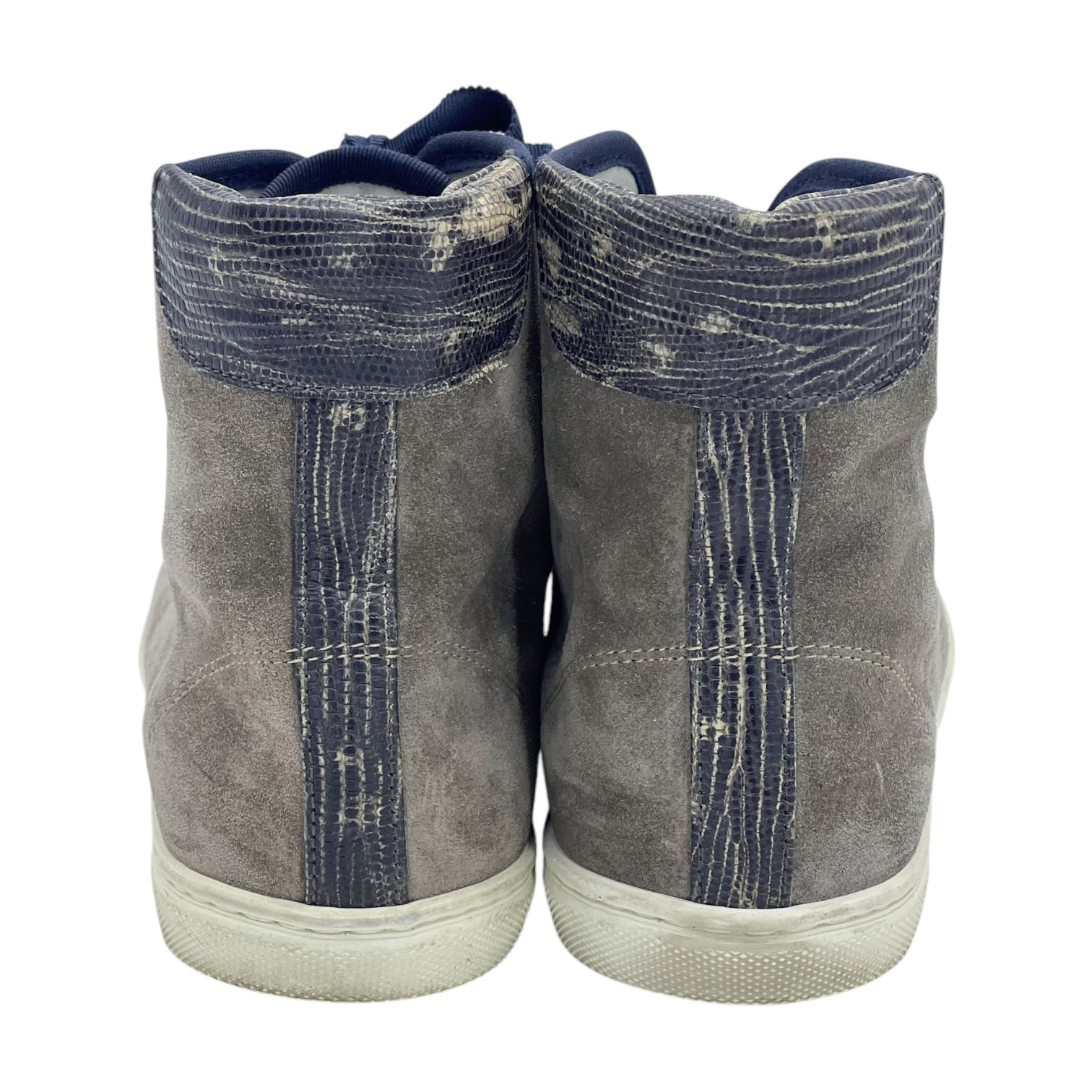 Lanvin Grey Python Printed Suede Sneakers 38