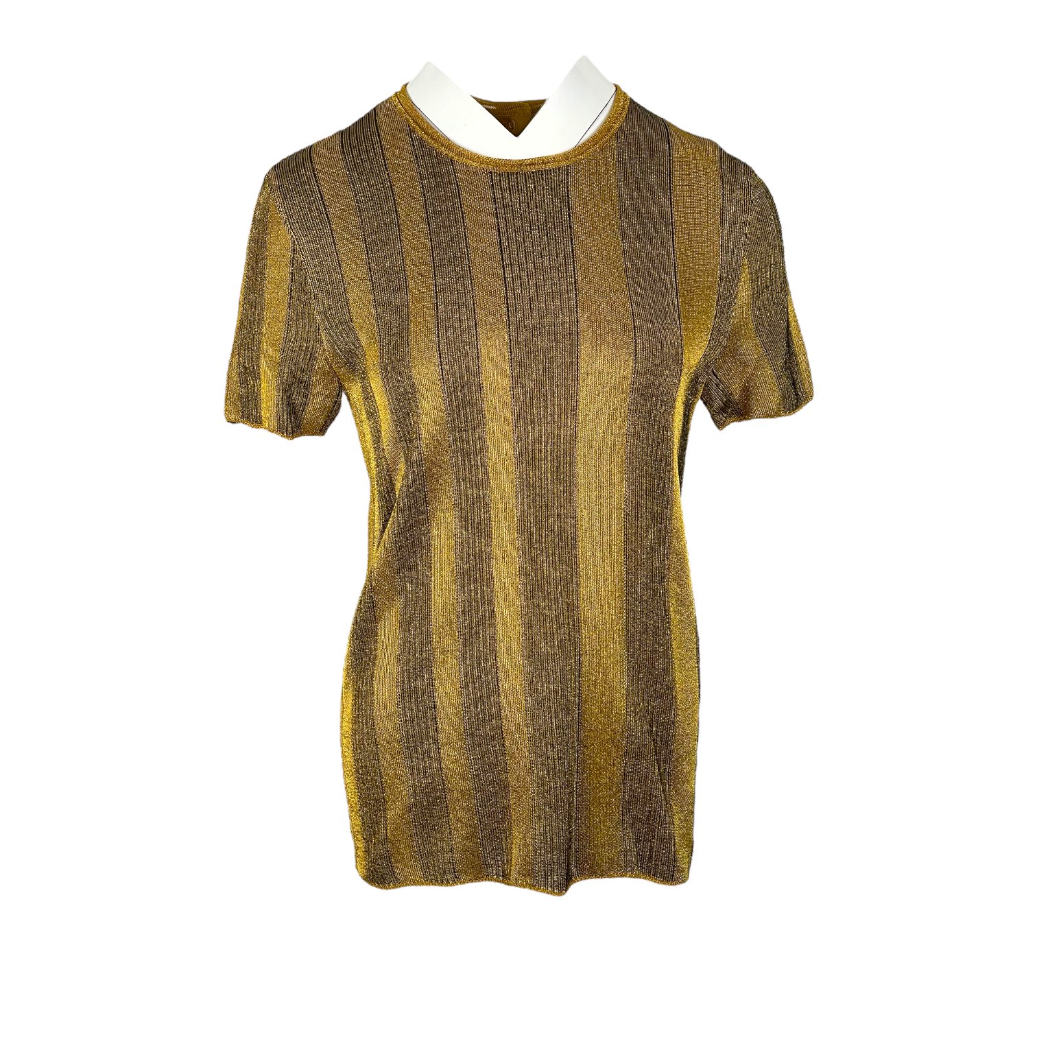 Louis Vuitton Black Gold Viscose Tshirt L