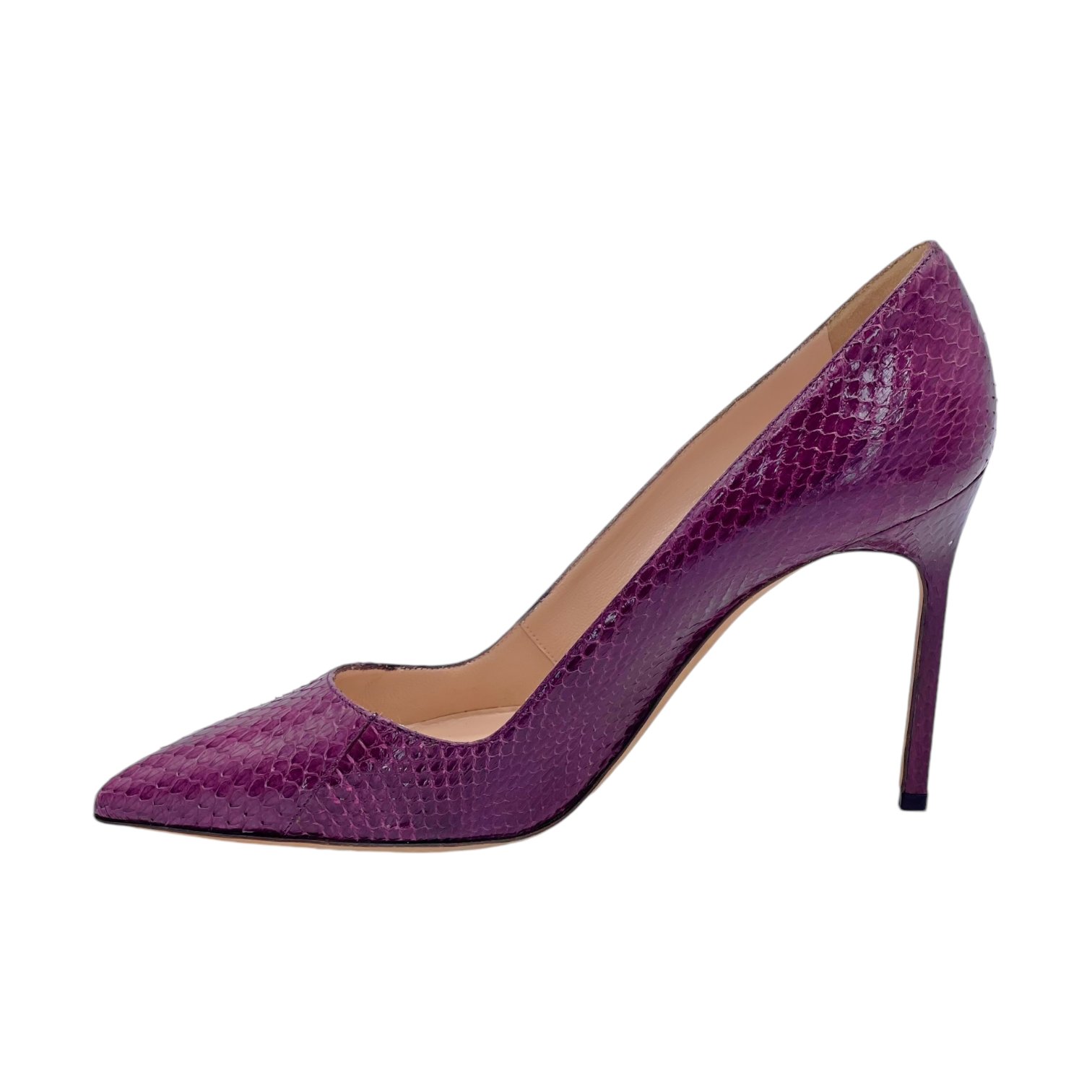 Manolo Blahnik Damson Snakeskin Pumps 37