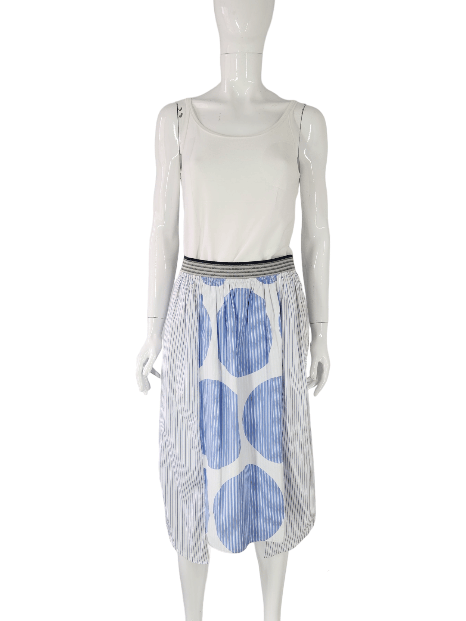 Stella McCartney Midi Length Skirt With White Blue Stripes
