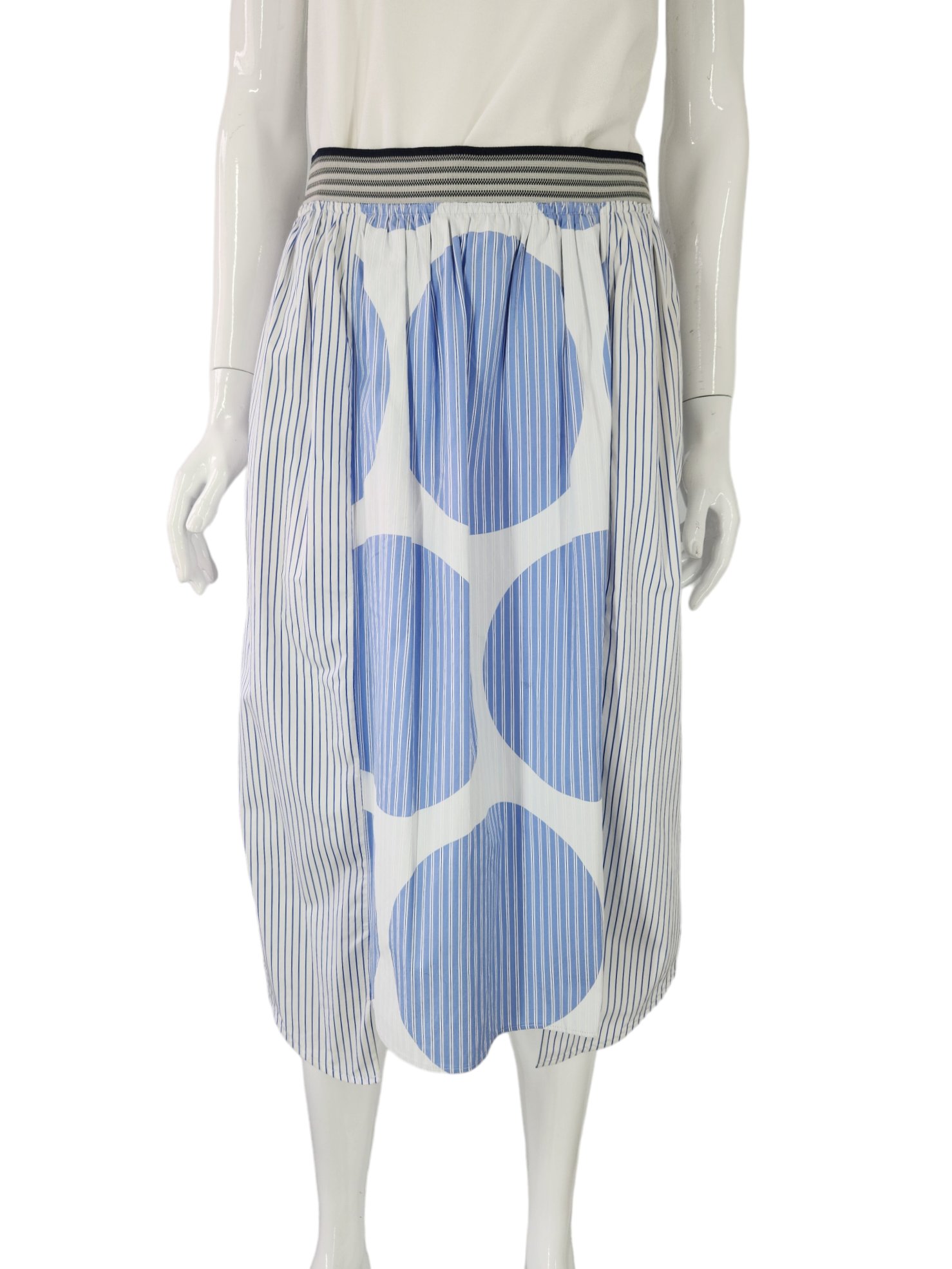 Stella McCartney Midi Length Skirt With White Blue Stripes