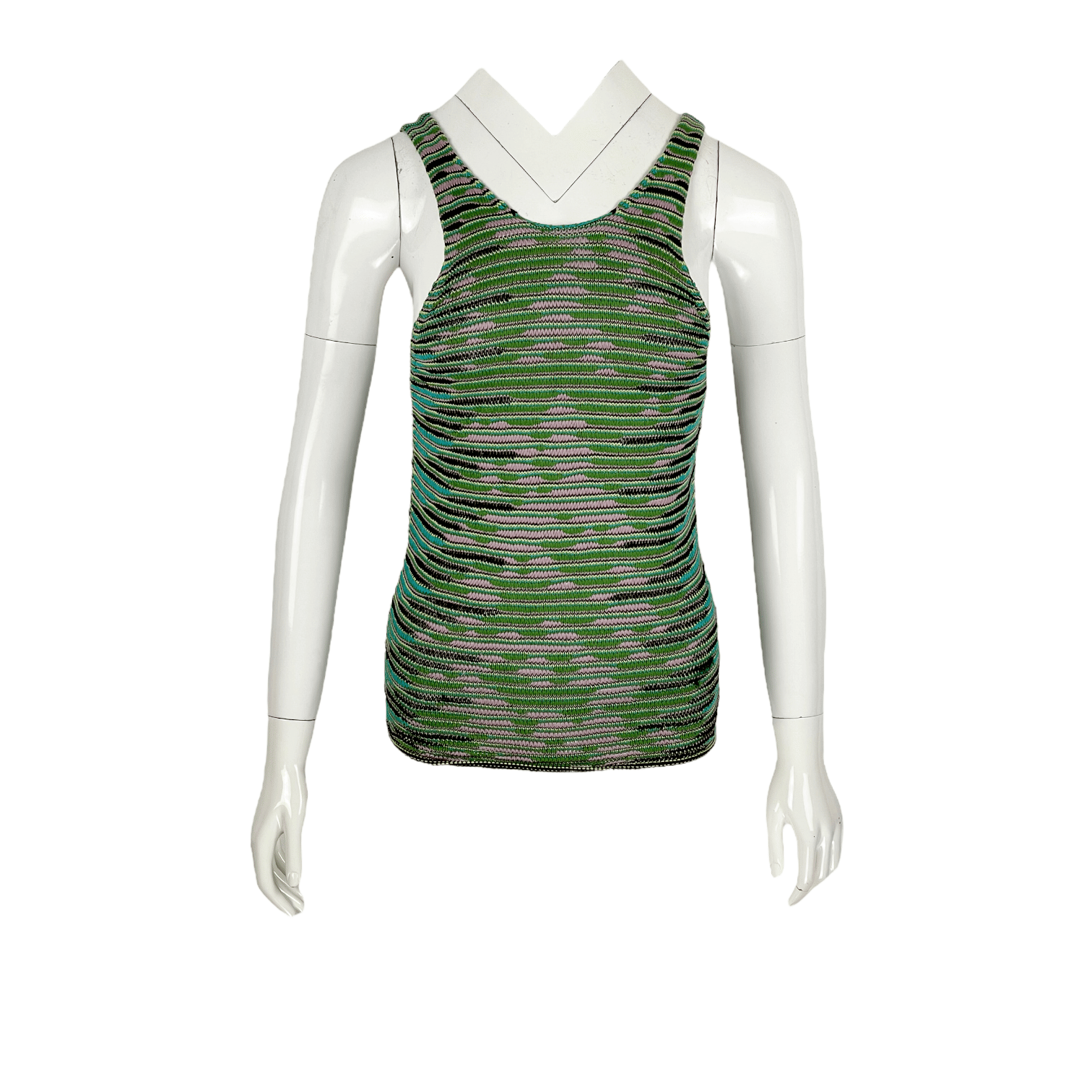 Missoni Green Pink Blue Knit Tshirt IT42