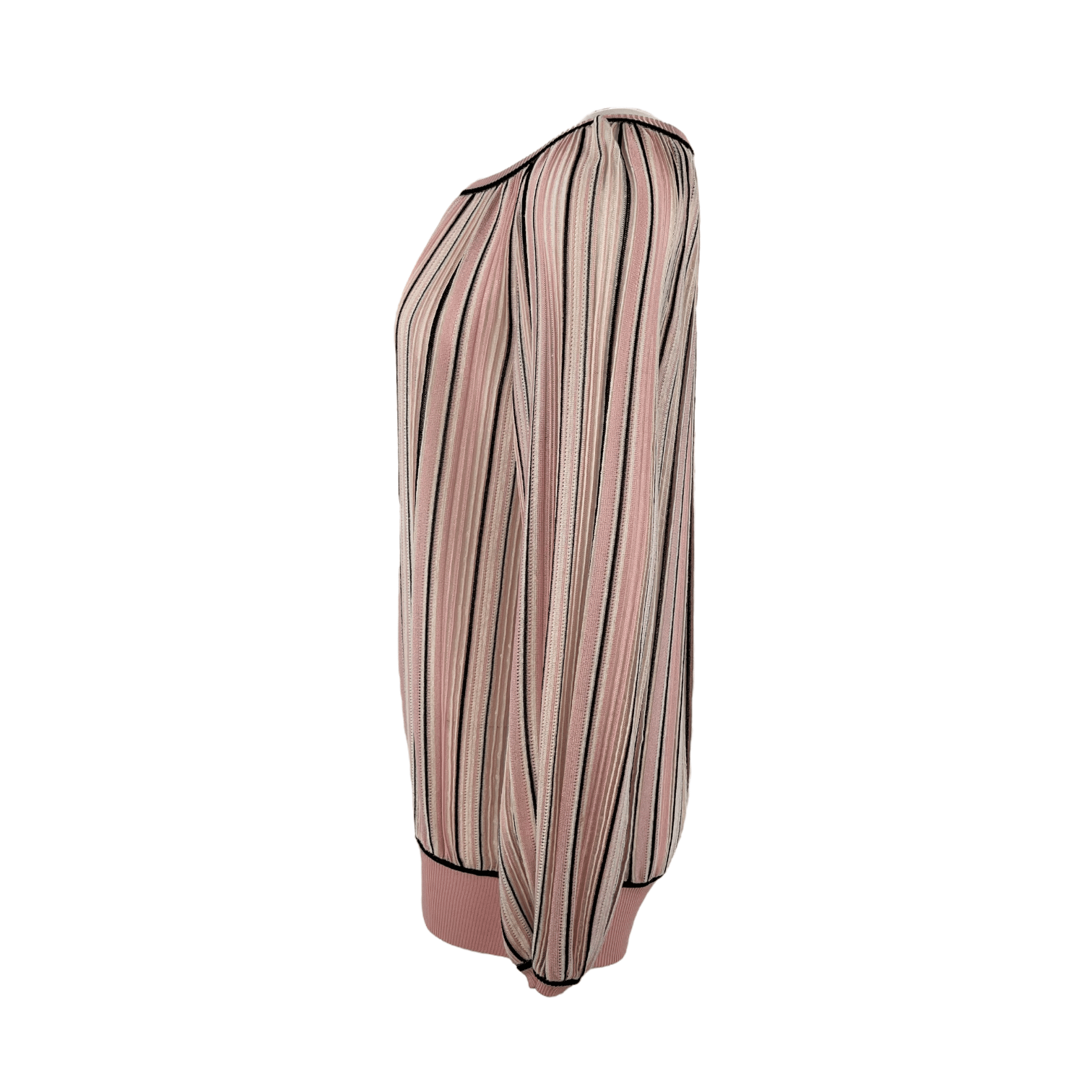 Missoni Pink White Black Stripped Blouse 40