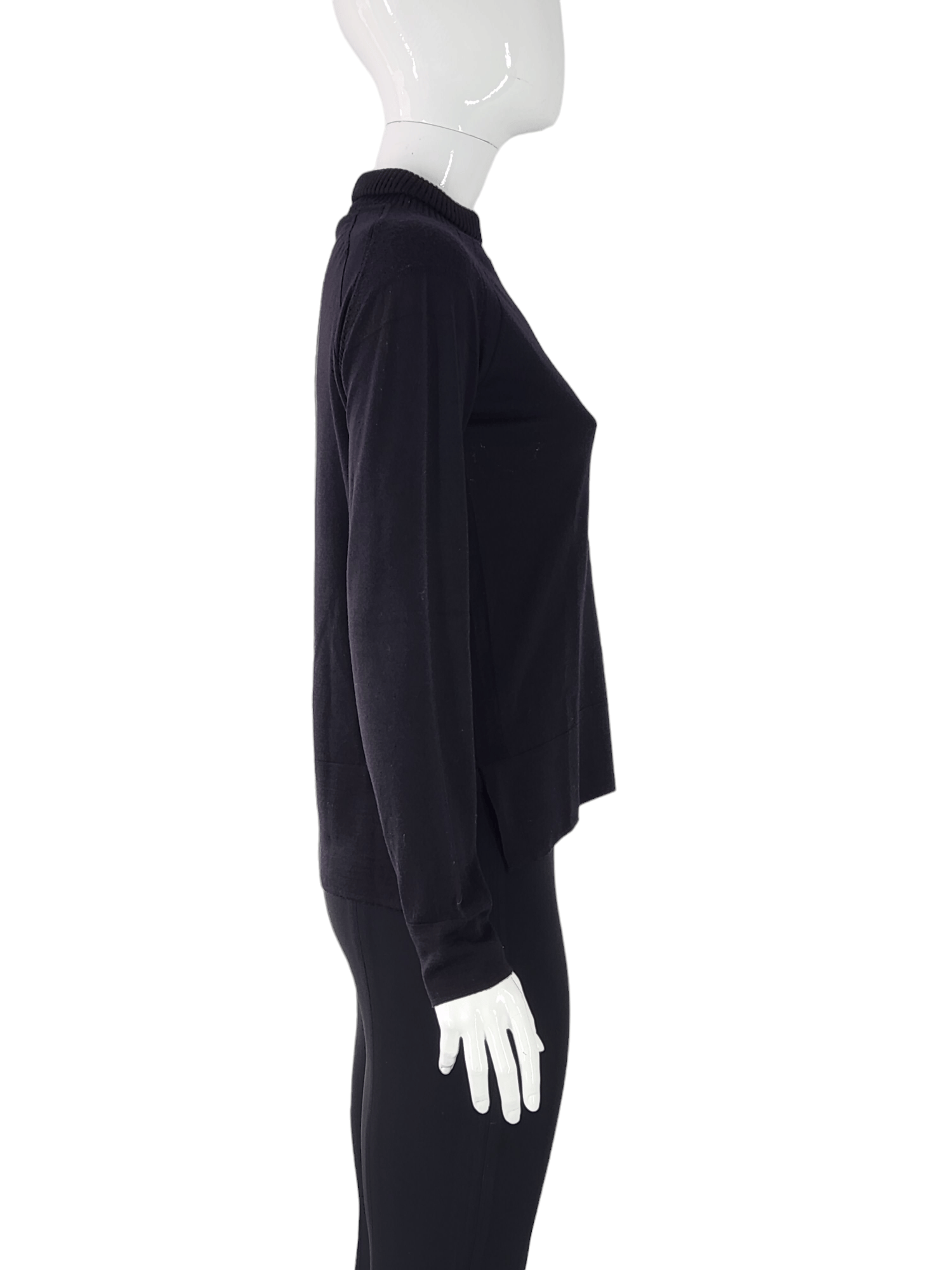 Moncler Black Wool Maglione Tricot Girocollo Sweater XS