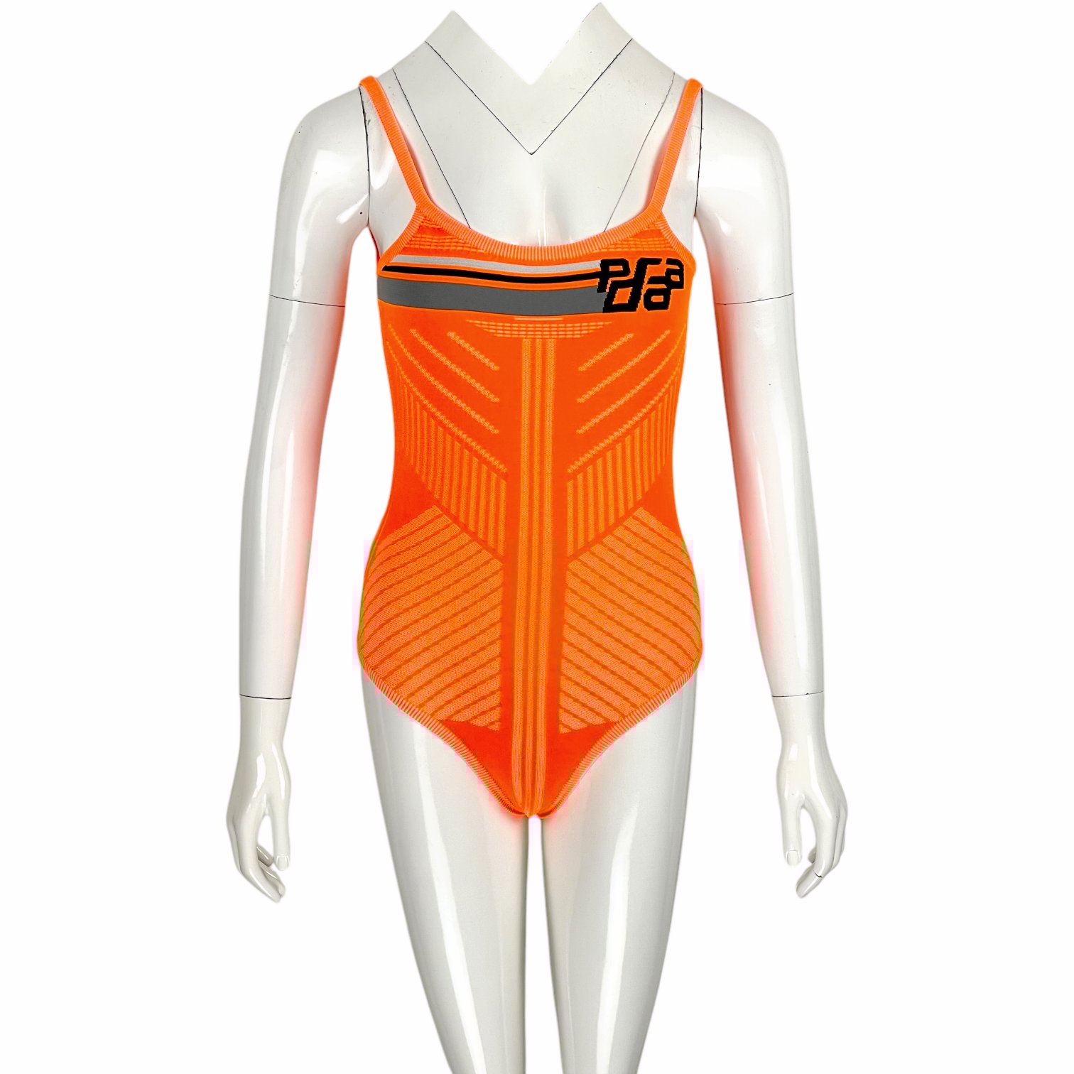 Prada Orange Grey Black Swimsuit IT38