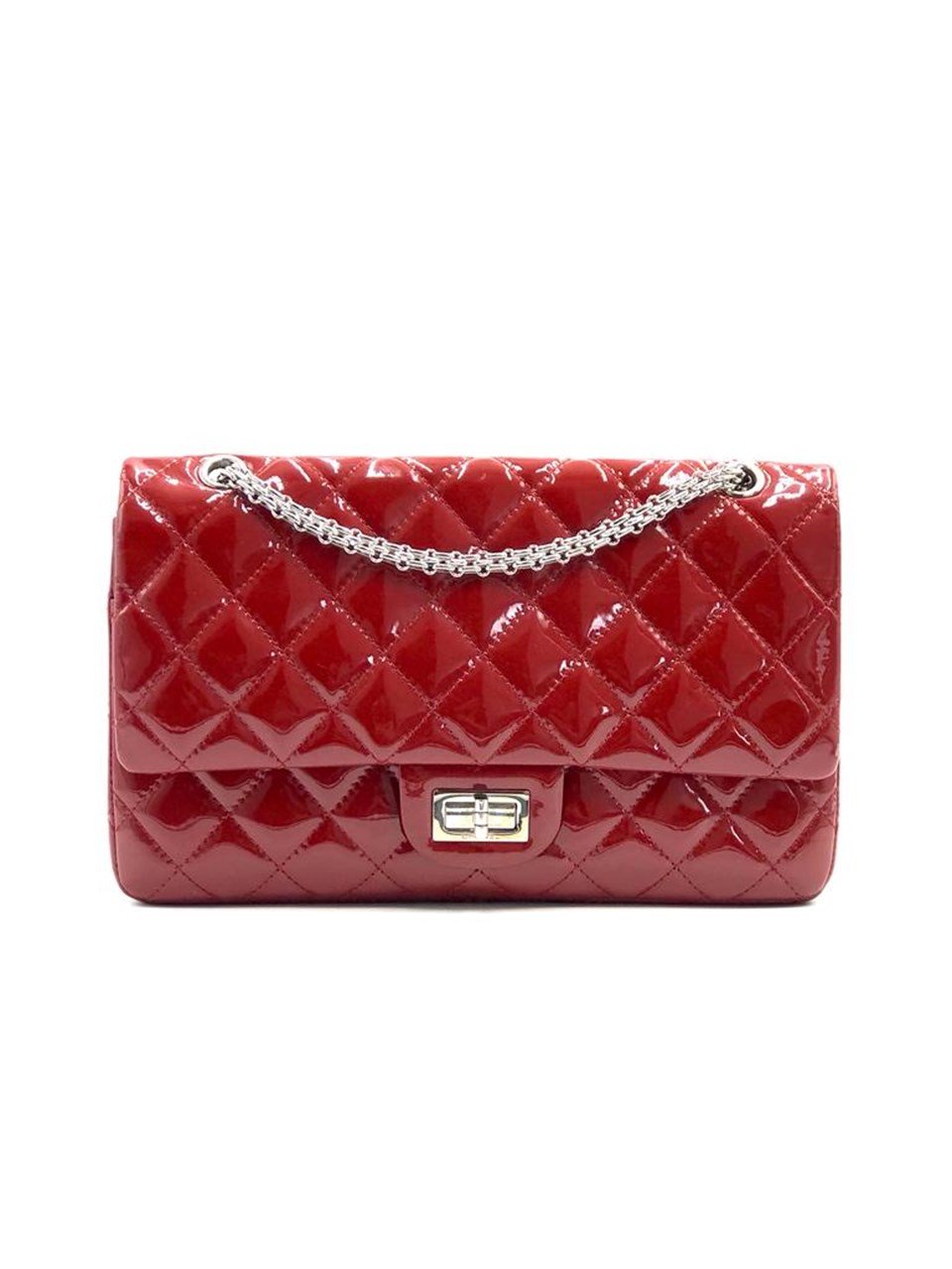 Orijinal İkinci El Chanel Quilted Patent Leather 2.55 Reissue Double Flap  Shoulder Bag Deluxe Seconds