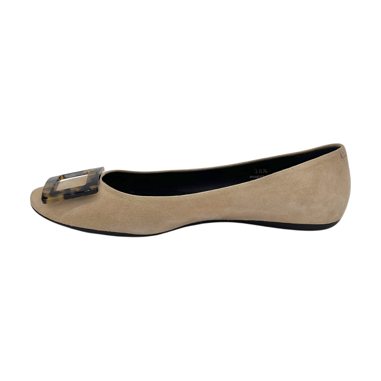 Roger Vivier Beige Suede Ballet Flats 38.5