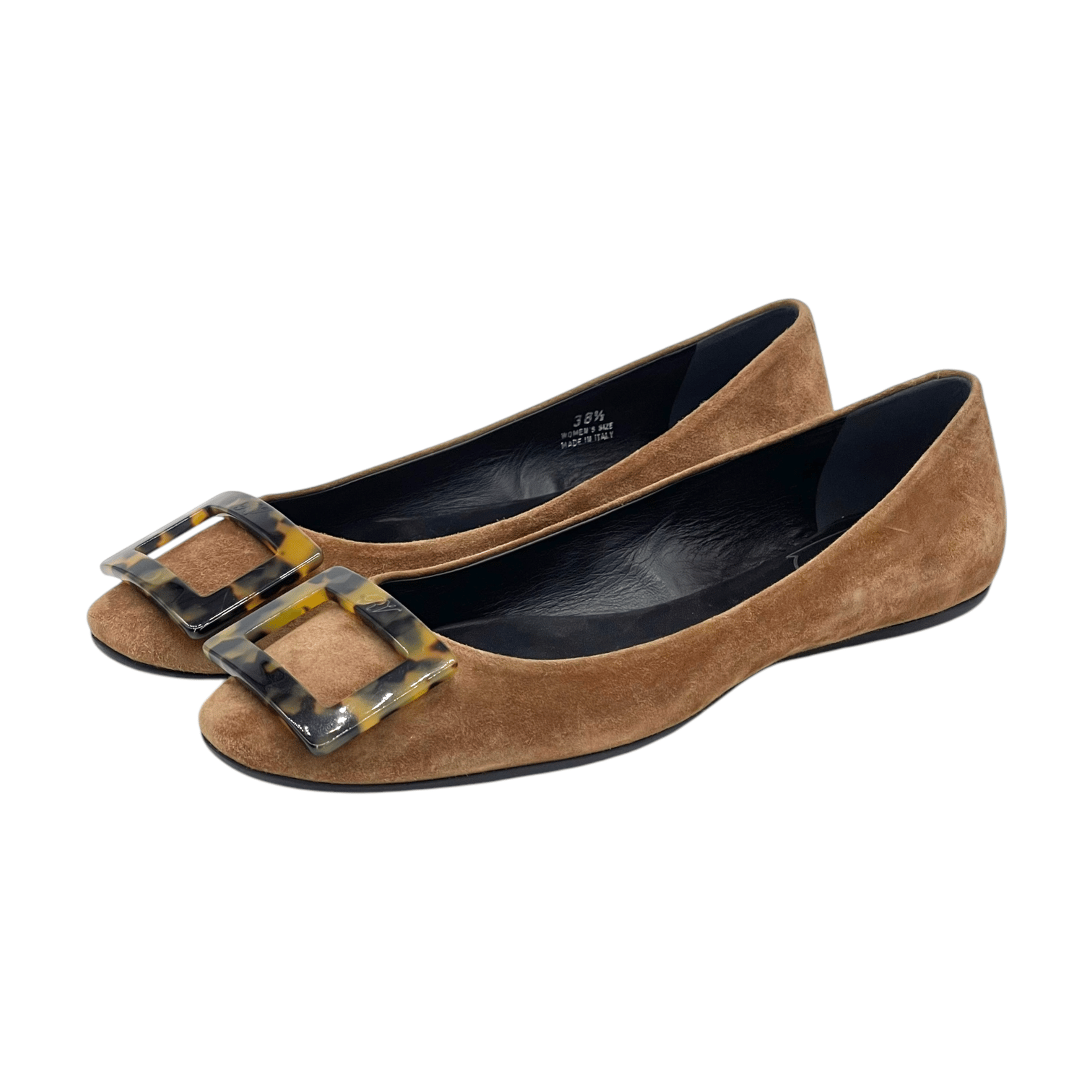 Roger Vivier Brown Suede Ballet Flats 38.5