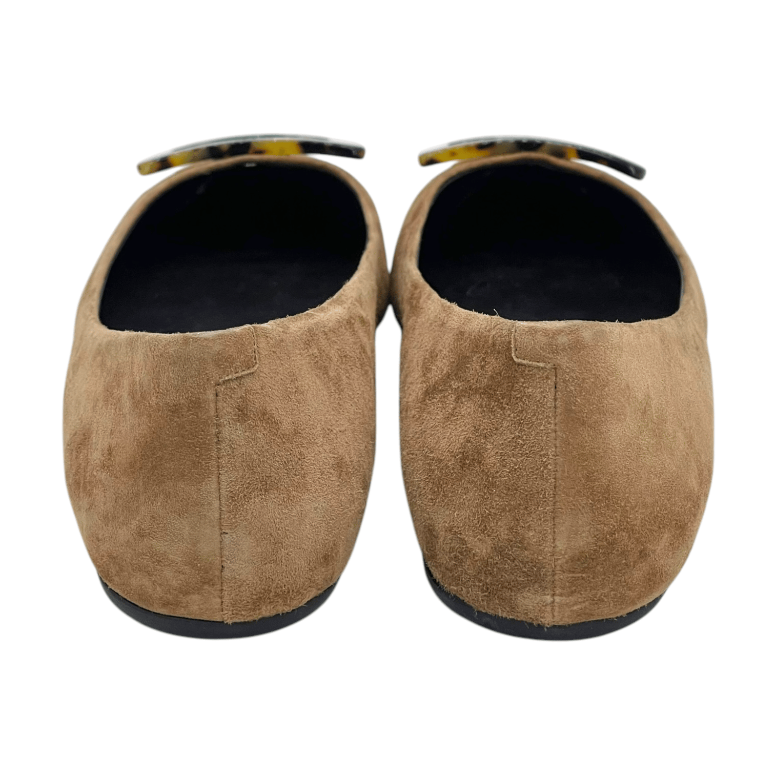 Roger Vivier Brown Suede Ballet Flats 38.5